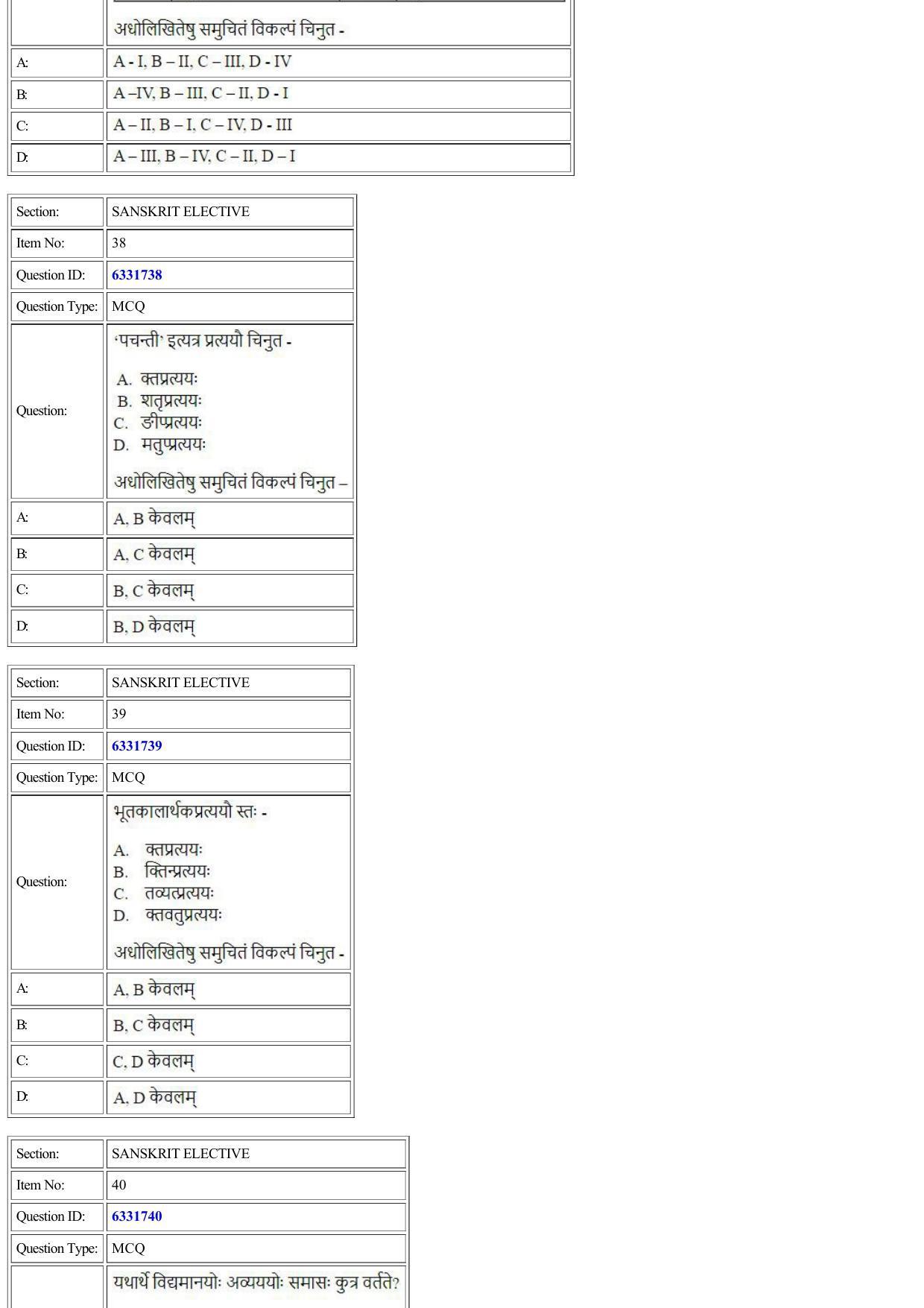 CUET 2022 Question Paper of Sanskrit Elective - Page 11
