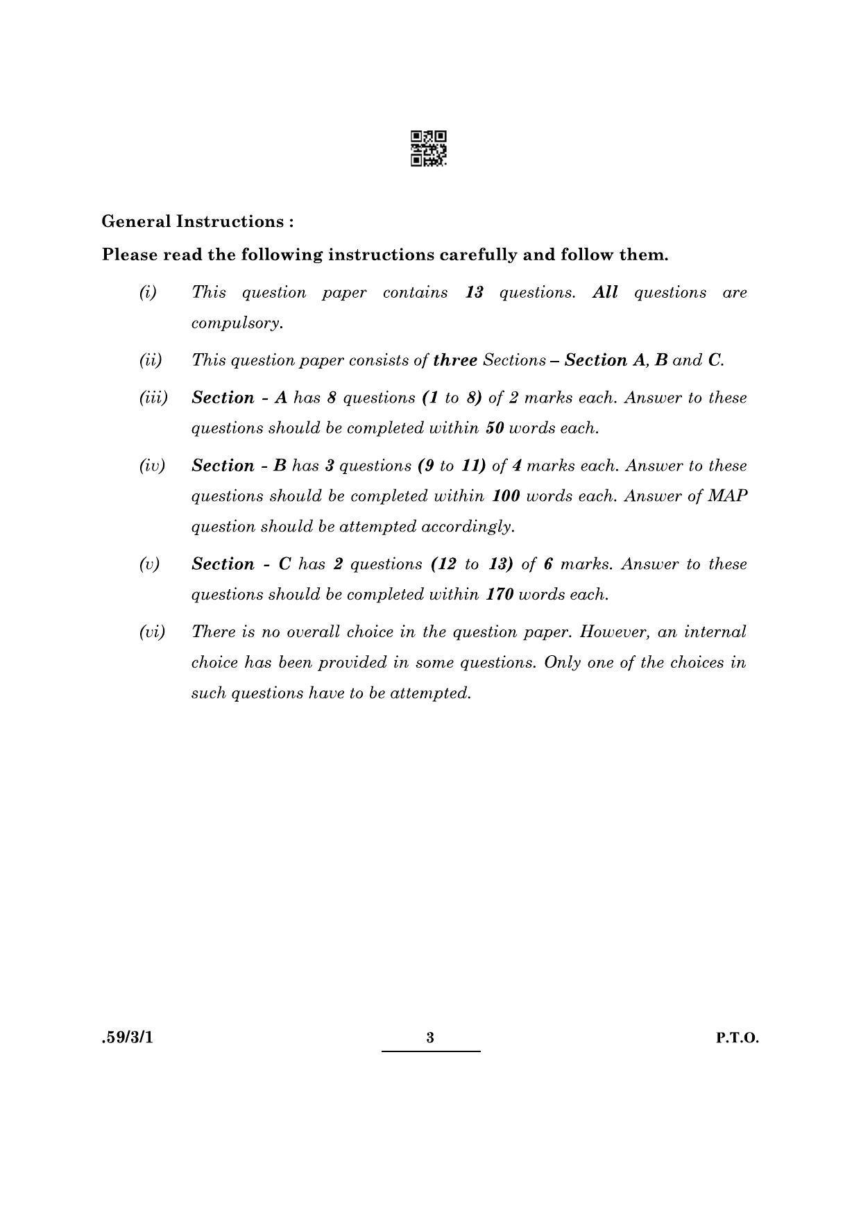 CBSE Class 12 59-3-1 Political Science 2022 Question Paper - Page 3