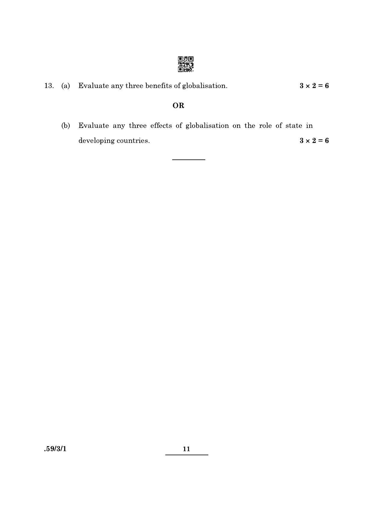 CBSE Class 12 59-3-1 Political Science 2022 Question Paper - Page 11