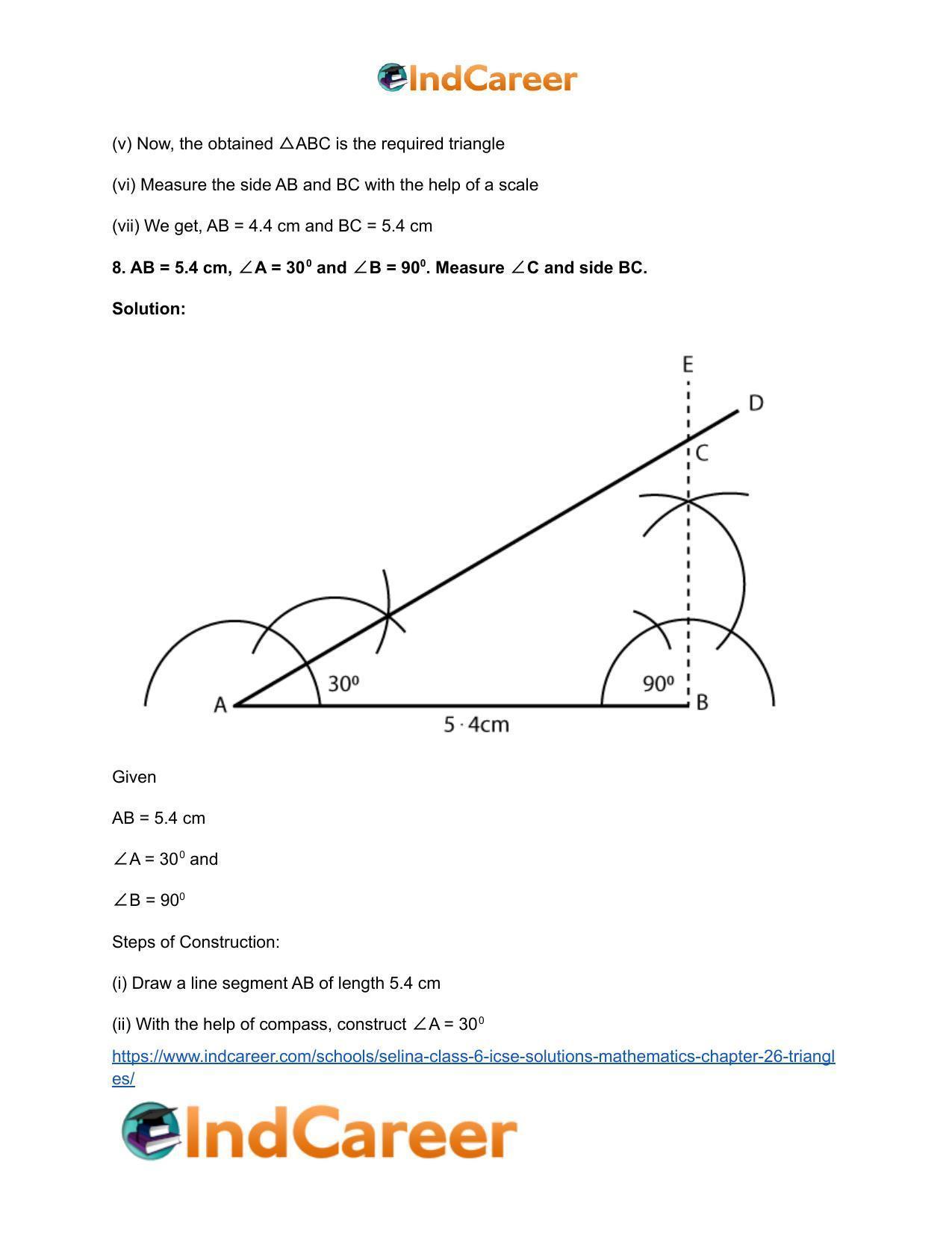 Selina Class 6 ICSE Solutions Mathematics : Chapter 26- Triangles - Page 21