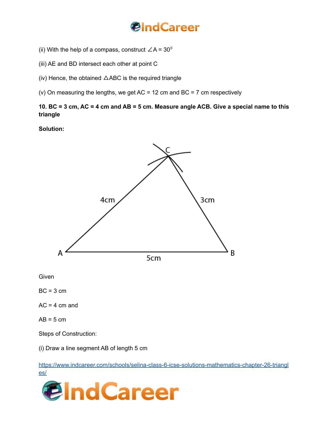 Selina Class 6 ICSE Solutions Mathematics : Chapter 26- Triangles - Page 23