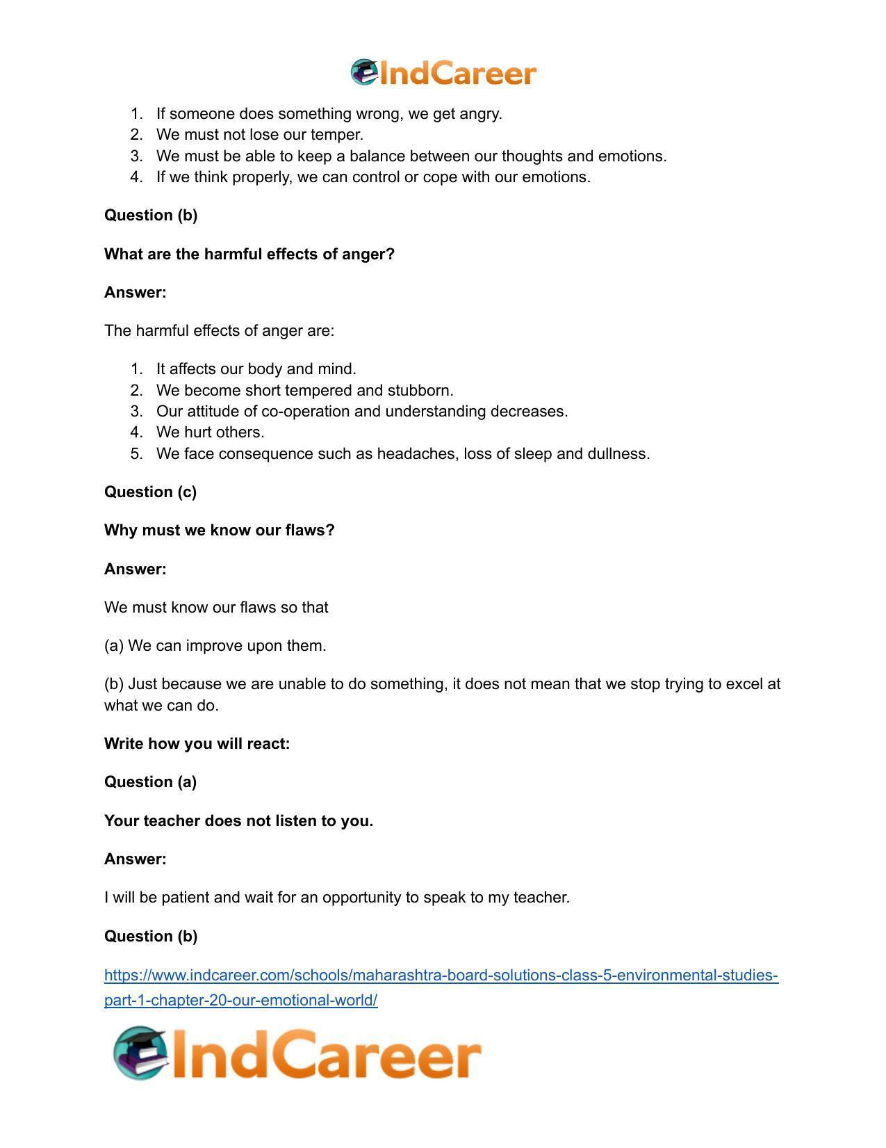 Maharashtra Board Solutions Class 5-Environmental Studies (Part 1): Chapter 20- Our Emotional World - Page 4
