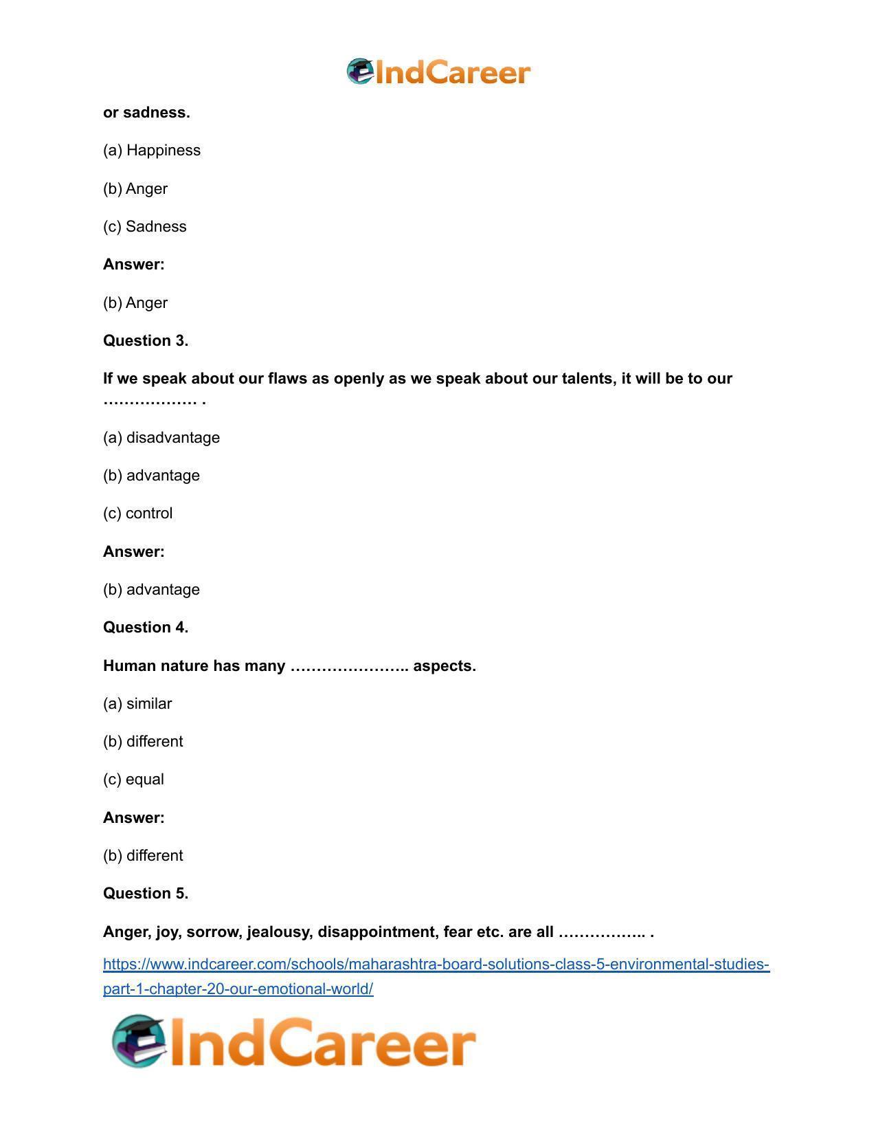Maharashtra Board Solutions Class 5-Environmental Studies (Part 1): Chapter 20- Our Emotional World - Page 7