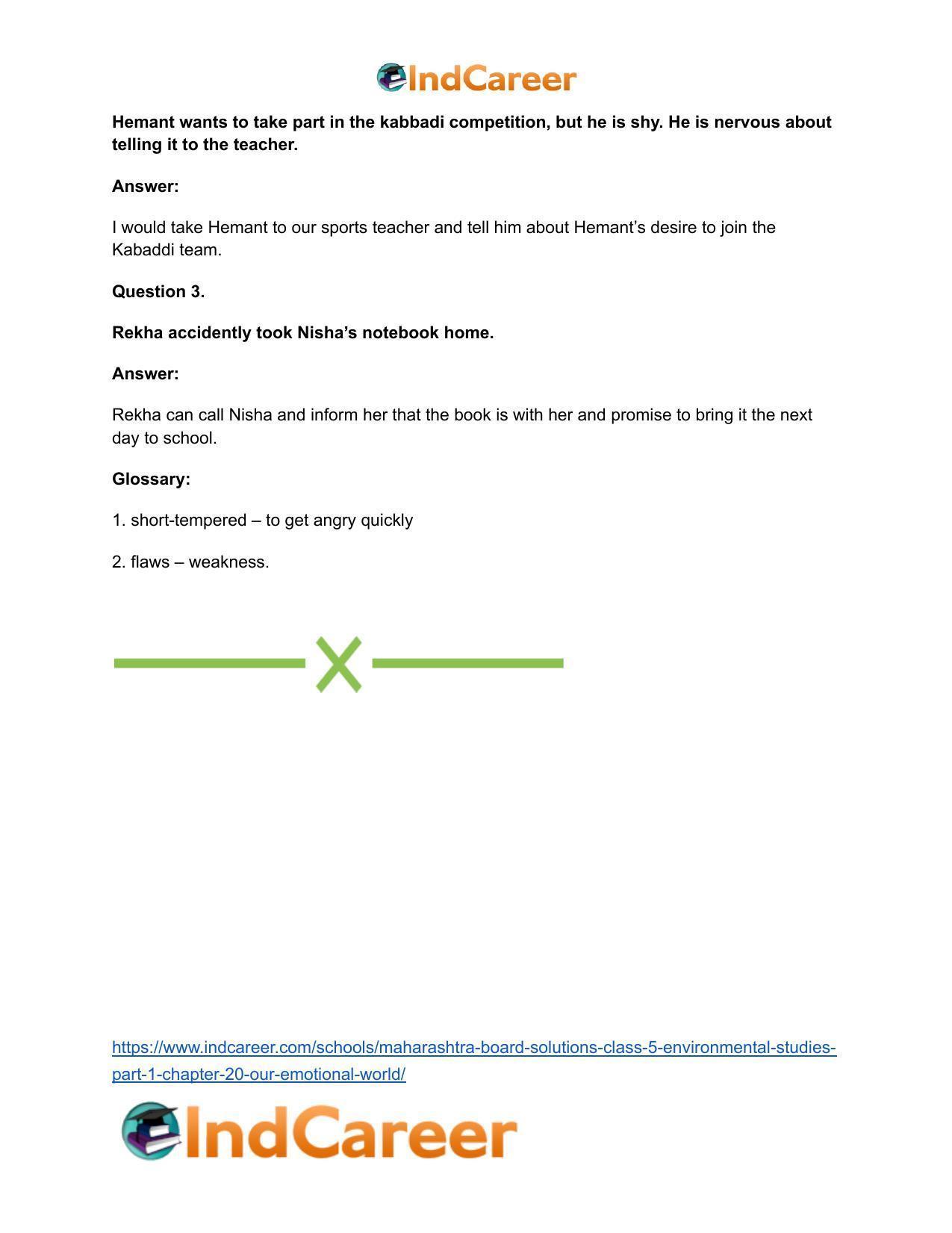 Maharashtra Board Solutions Class 5-Environmental Studies (Part 1): Chapter 20- Our Emotional World - Page 14