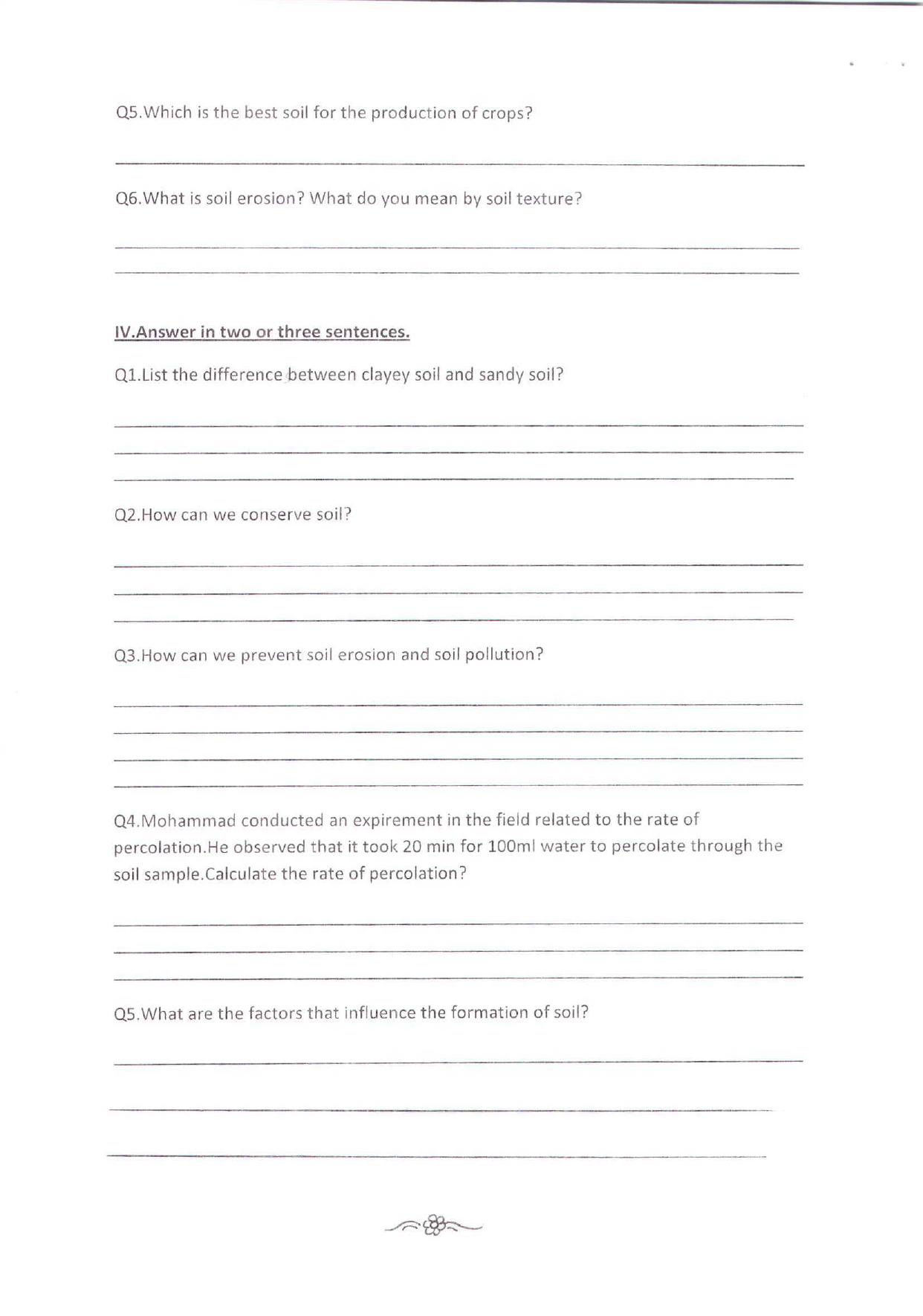 CBSE Worksheets for Class 7 Science Soil Assignment 1 - Page 2