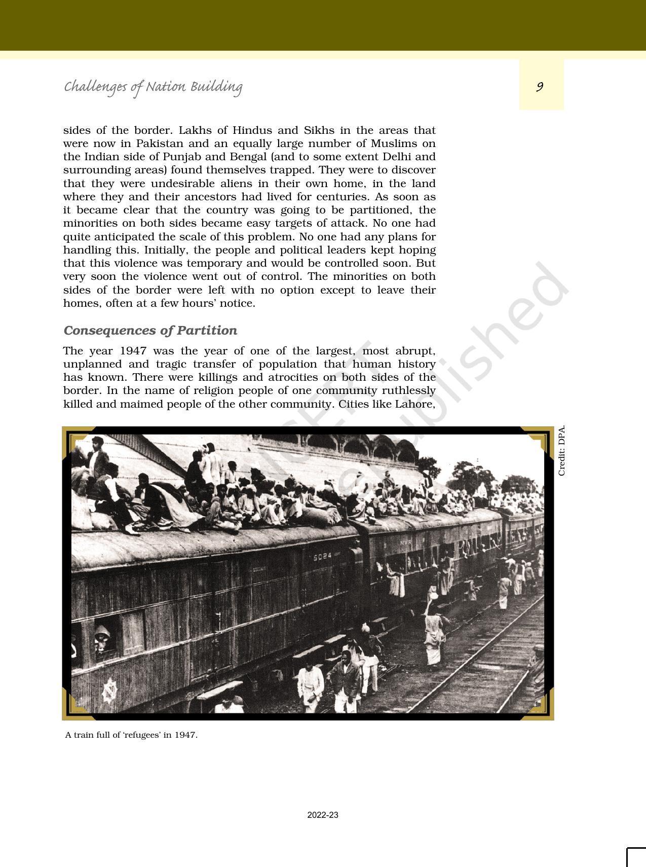 NCERT Book for Class 12 Political Science (Politics In India Since Independence) Chapter 1 Challenges of Nation Building - Page 8