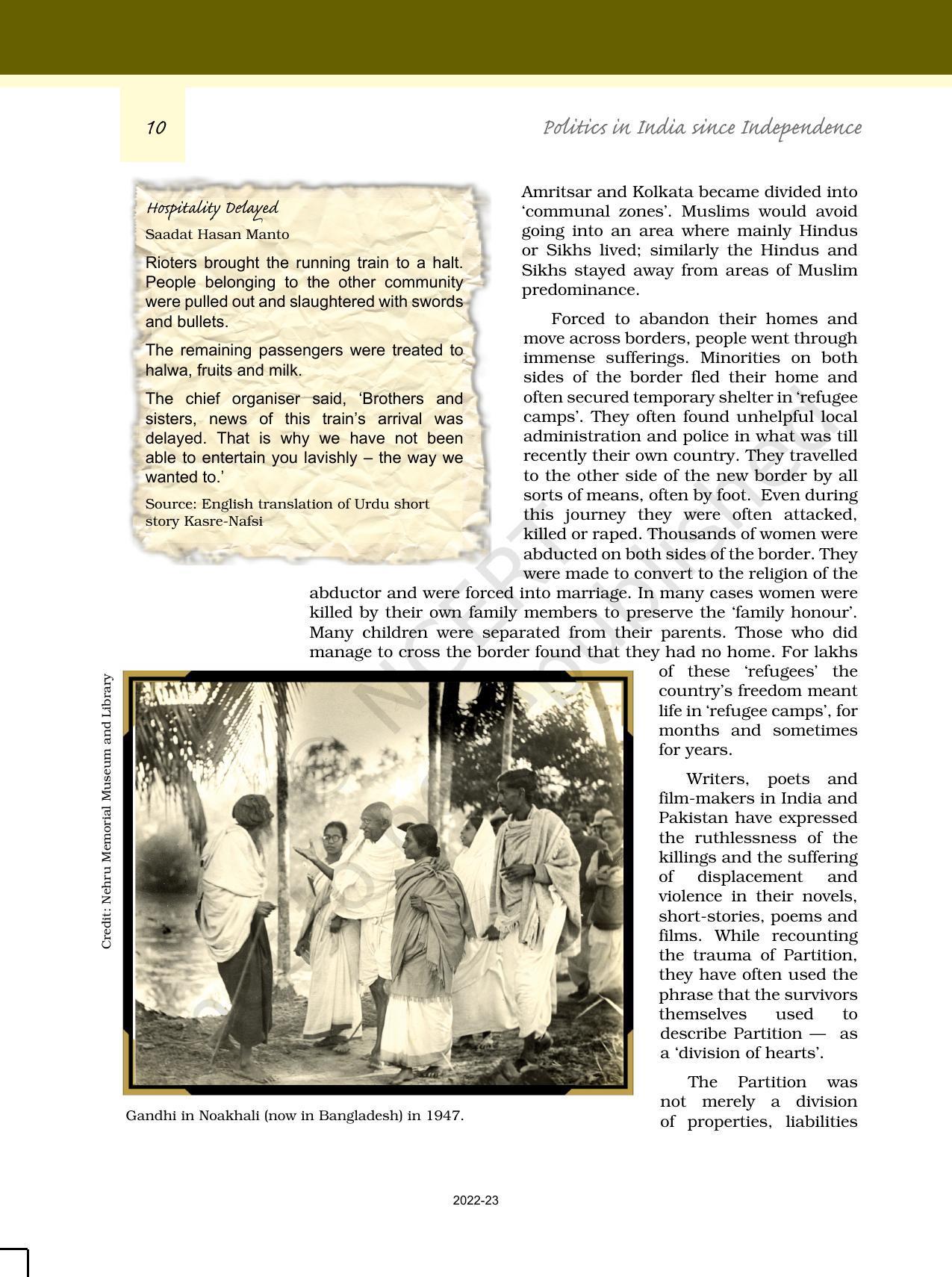 NCERT Book for Class 12 Political Science (Politics In India Since Independence) Chapter 1 Challenges of Nation Building - Page 9