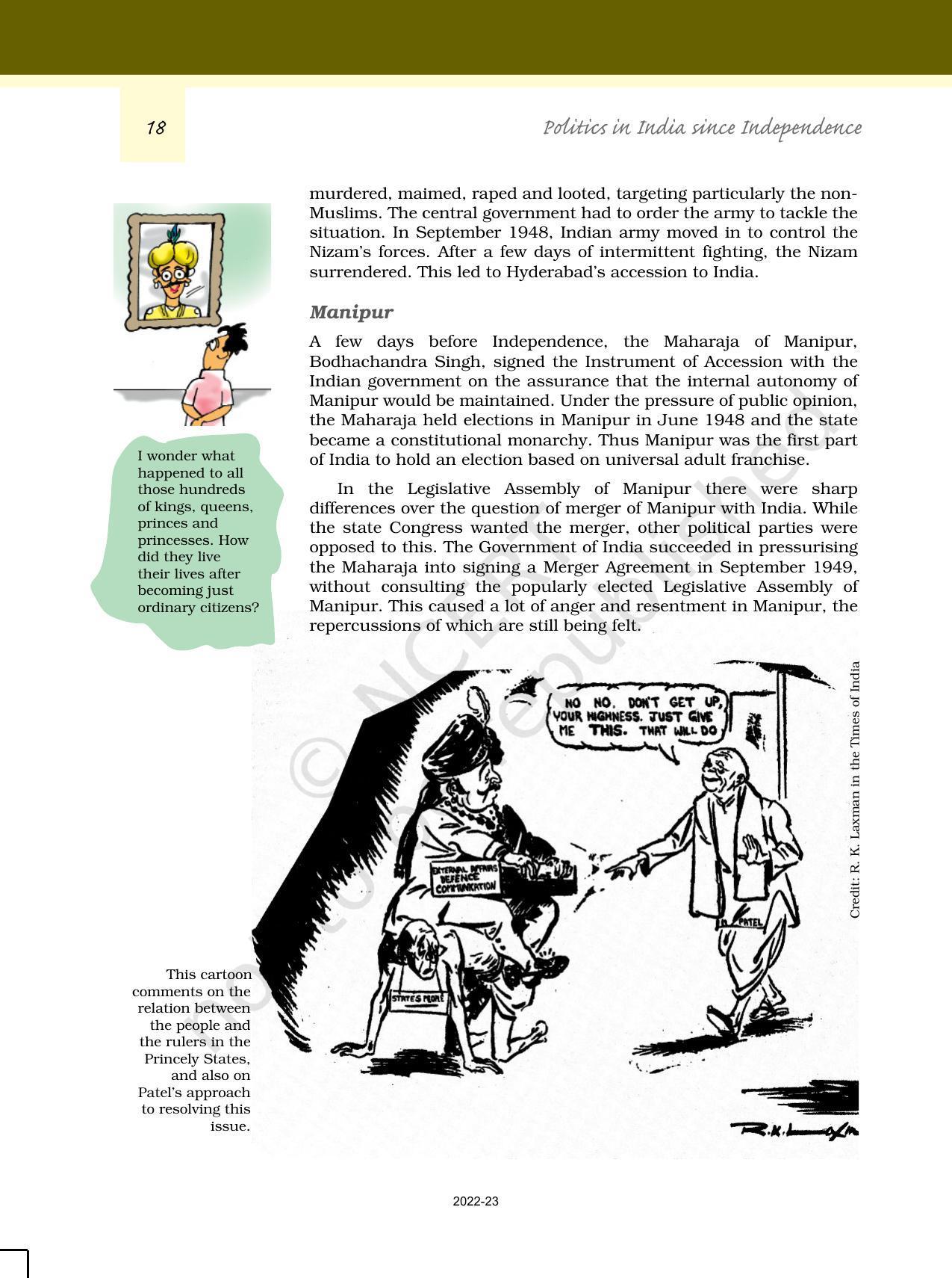 NCERT Book for Class 12 Political Science (Politics In India Since Independence) Chapter 1 Challenges of Nation Building - Page 17