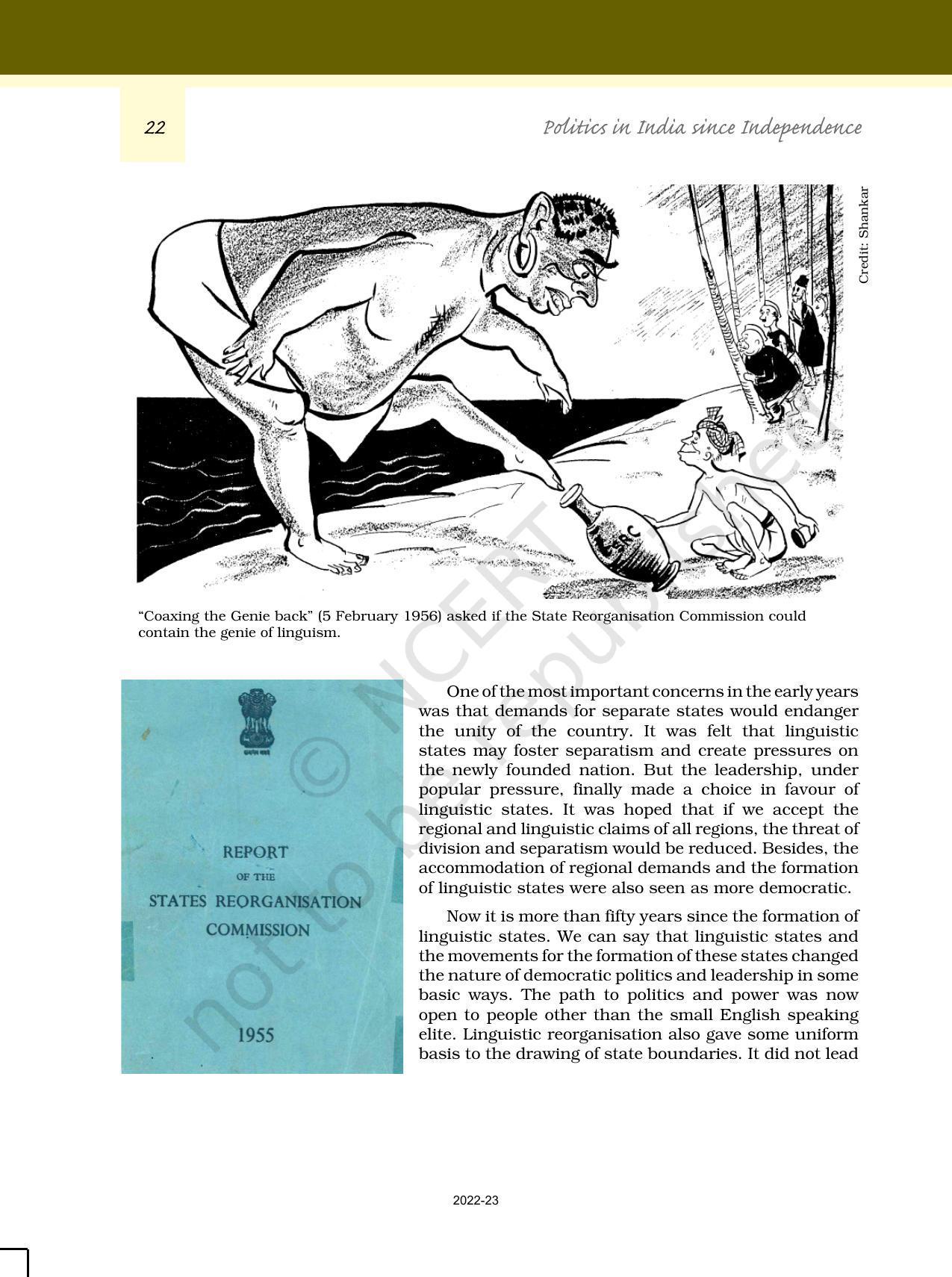 NCERT Book for Class 12 Political Science (Politics In India Since Independence) Chapter 1 Challenges of Nation Building - Page 21