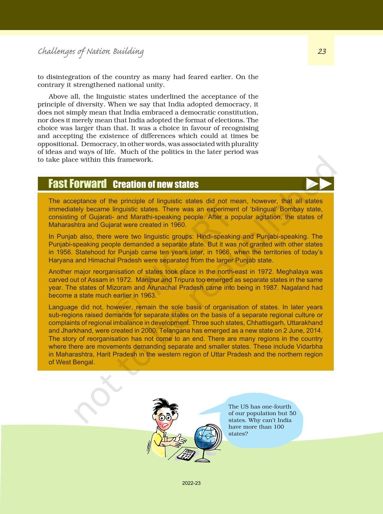 NCERT Book for Class 12 Political Science (Politics In India Since Independence) Chapter 1 Challenges of Nation Building - Page 22
