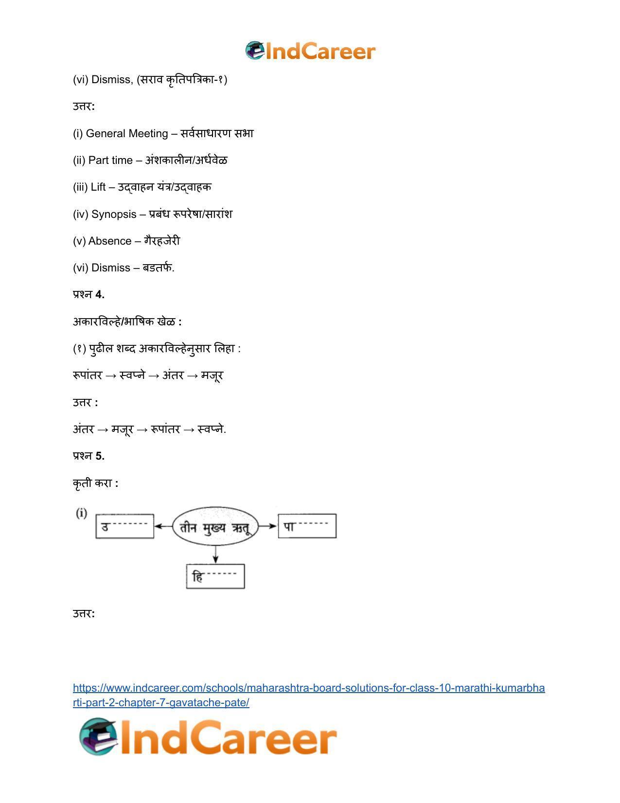 Maharashtra Board Solutions for Class 10- Marathi Kumarbharti (Part- 1): Chapter 7- गवताचे पाते - Page 24
