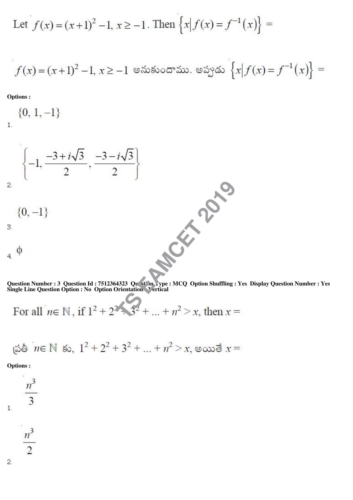 TS EAMCET 2019 Engineering Question Paper with Key (3 May 2019 Afternoon) - Page 2
