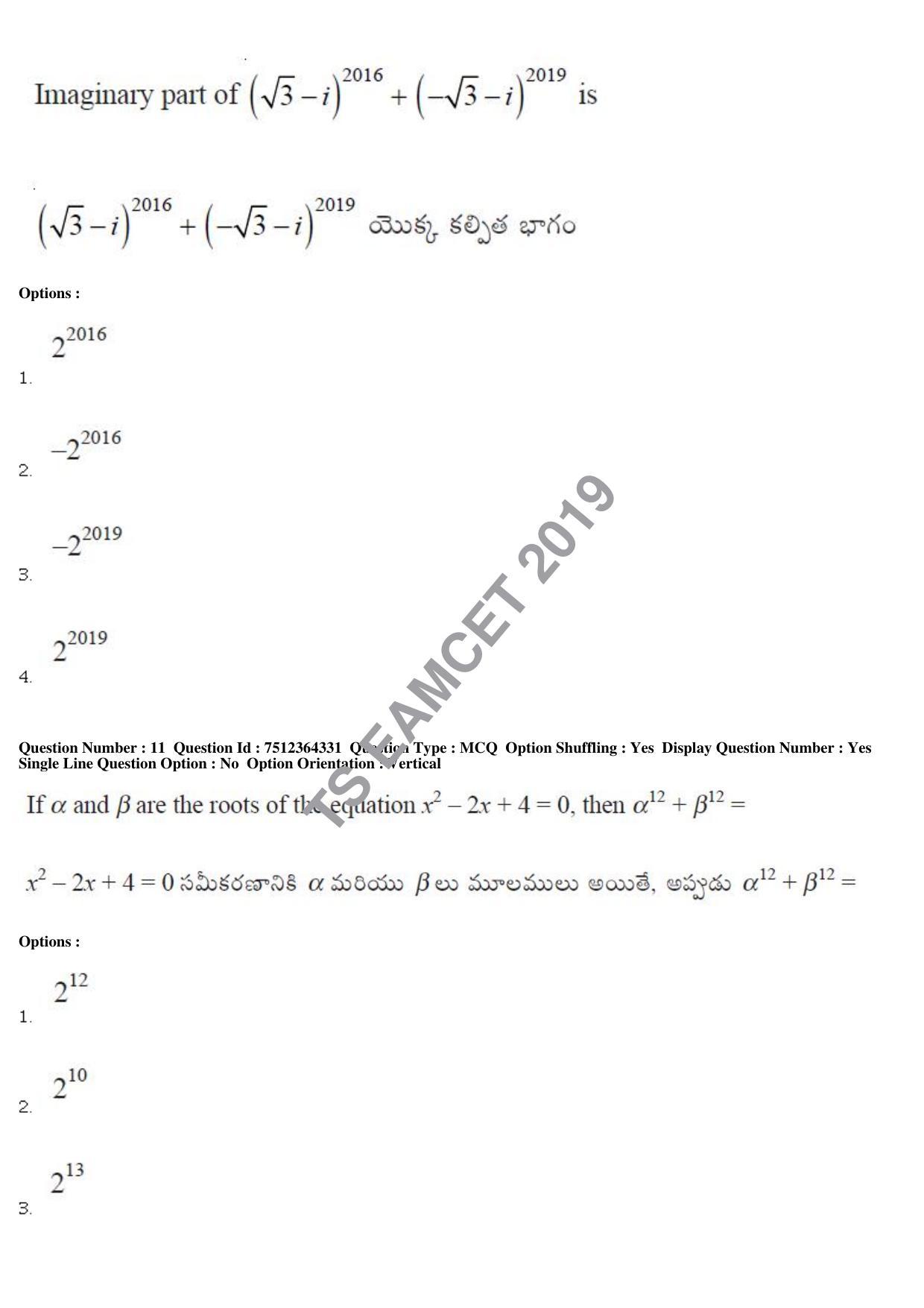 TS EAMCET 2019 Engineering Question Paper with Key (3 May 2019 Afternoon) - Page 8