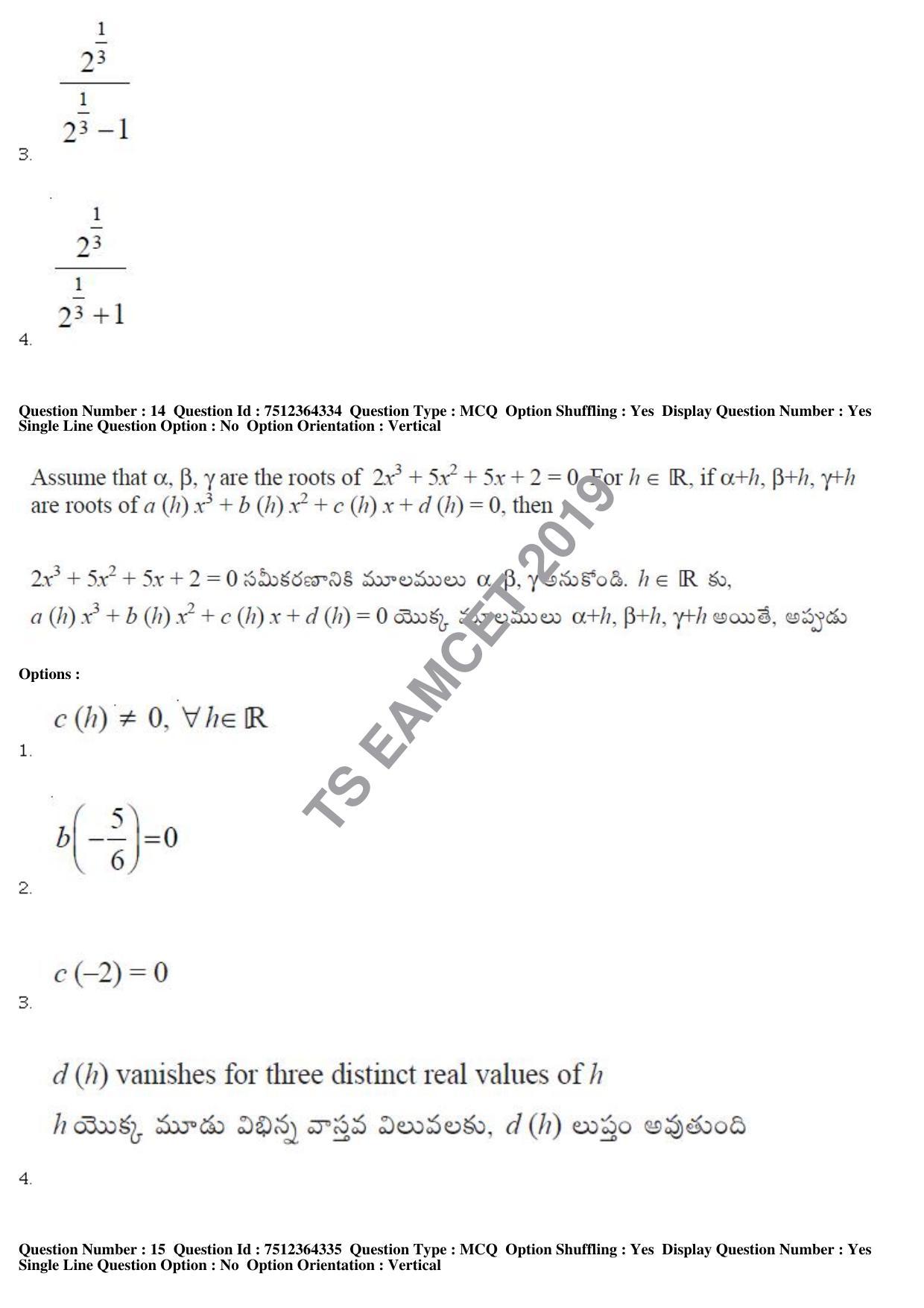 TS EAMCET 2019 Engineering Question Paper with Key (3 May 2019 Afternoon) - Page 10
