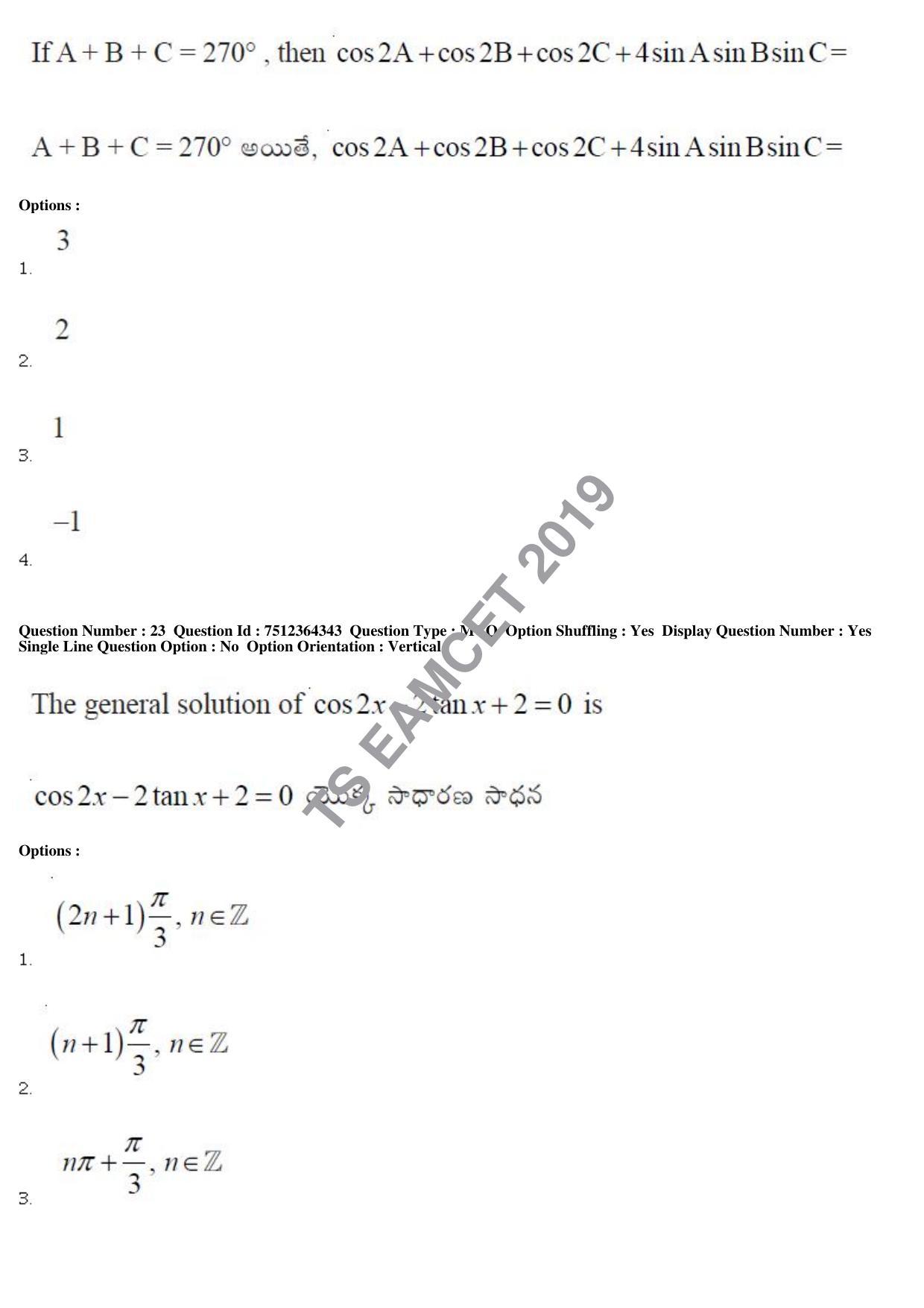 TS EAMCET 2019 Engineering Question Paper with Key (3 May 2019 Afternoon) - Page 16