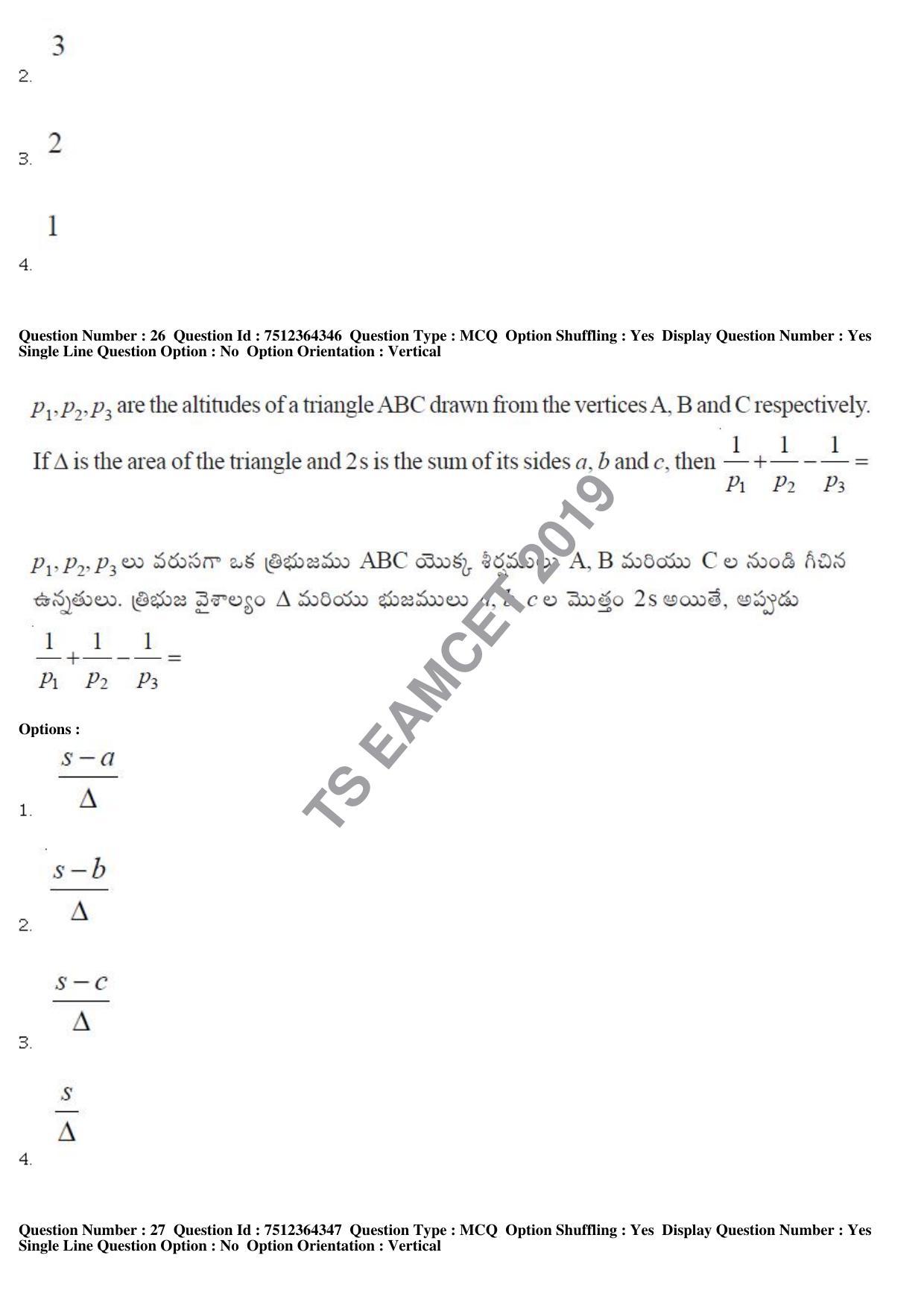 TS EAMCET 2019 Engineering Question Paper with Key (3 May 2019 Afternoon) - Page 18