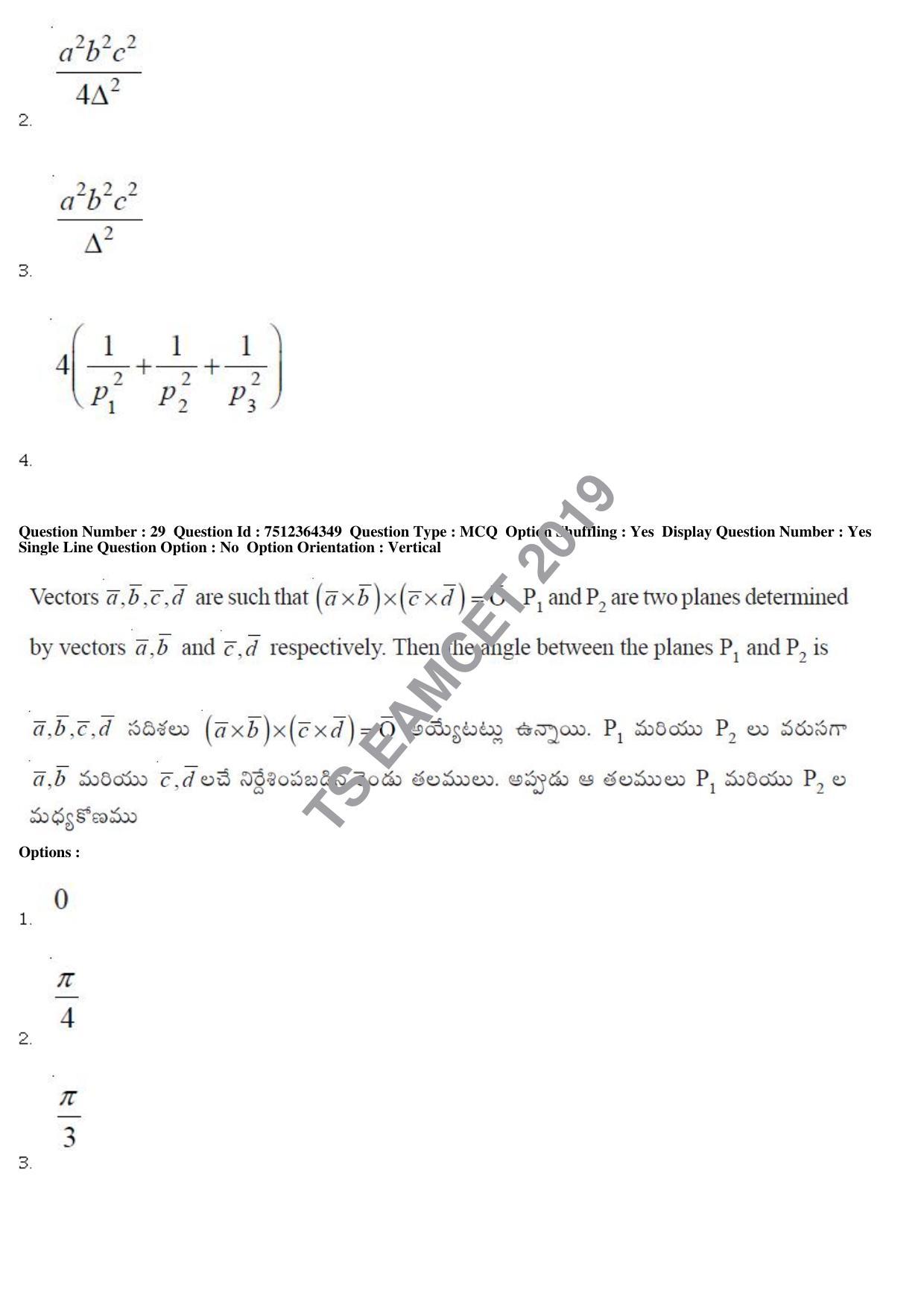 TS EAMCET 2019 Engineering Question Paper with Key (3 May 2019 Afternoon) - Page 20