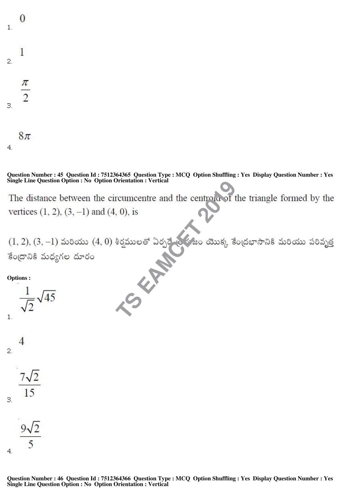 TS EAMCET 2019 Engineering Question Paper with Key (3 May 2019 Afternoon) - Page 31