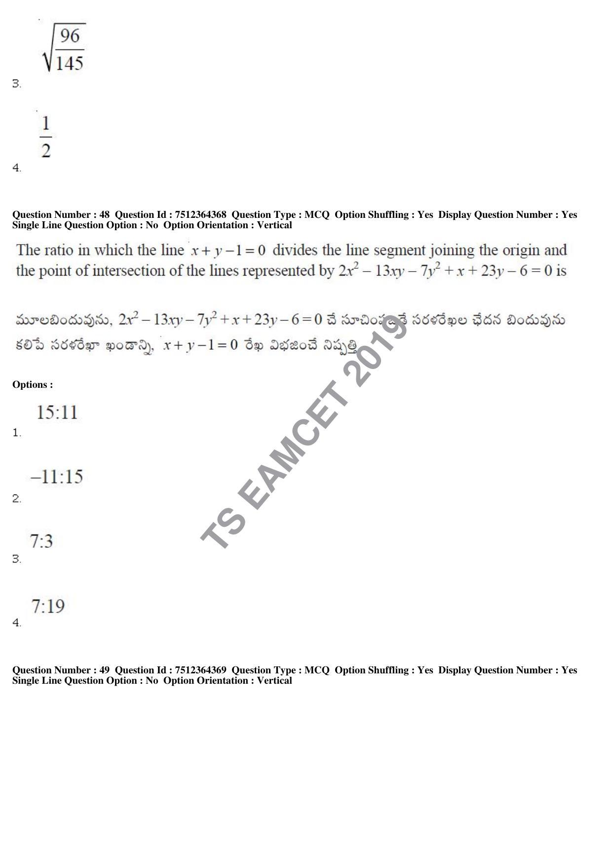 TS EAMCET 2019 Engineering Question Paper with Key (3 May 2019 Afternoon) - Page 33