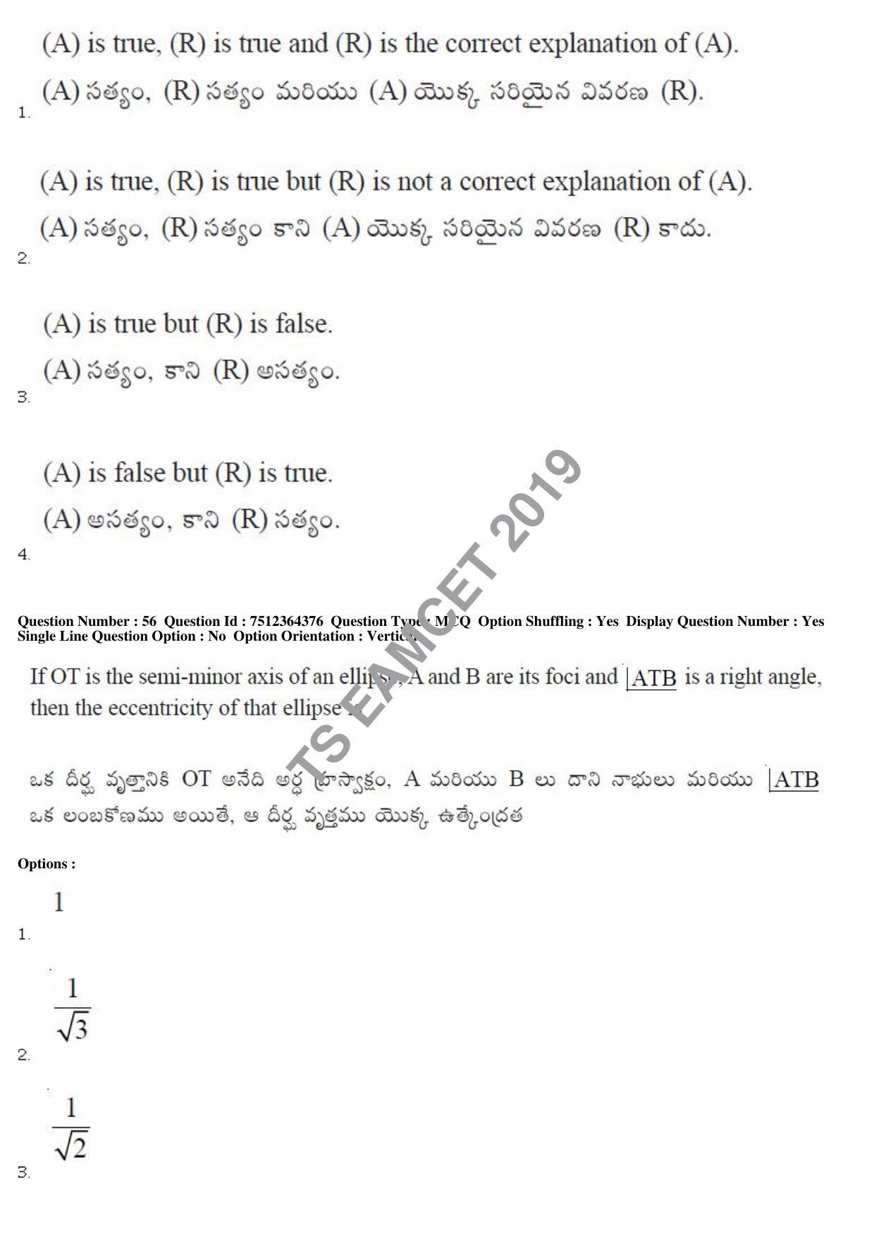 TS EAMCET 2019 Engineering Question Paper with Key (3 May 2019 Afternoon) - Page 38