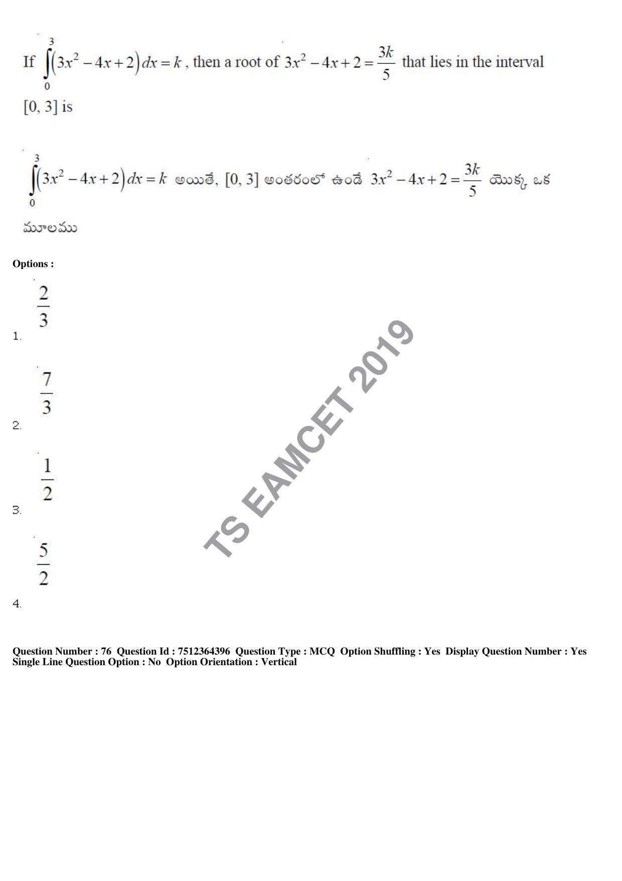 TS EAMCET 2019 Engineering Question Paper with Key (3 May 2019 Afternoon) - Page 52