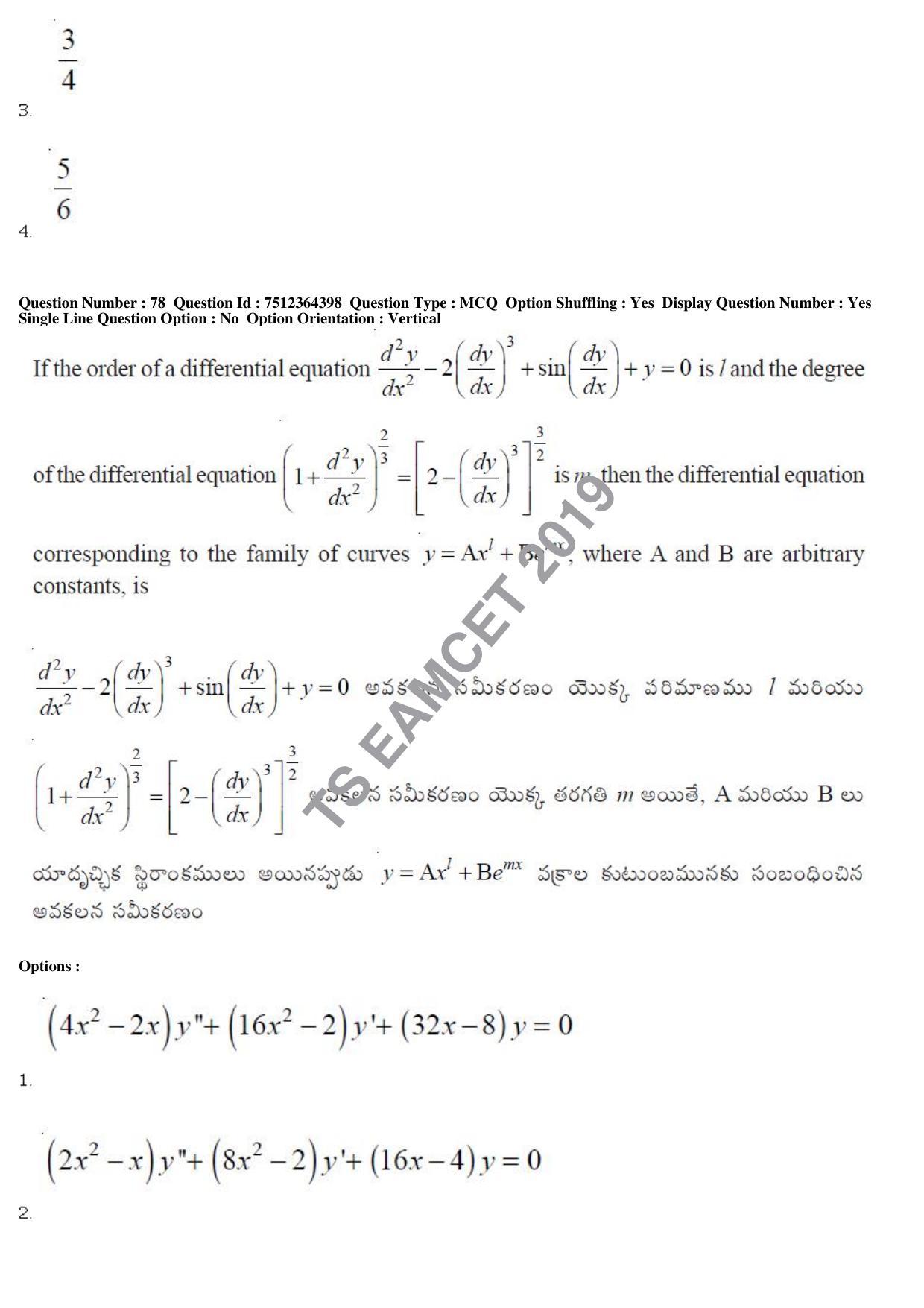 TS EAMCET 2019 Engineering Question Paper with Key (3 May 2019 Afternoon) - Page 54
