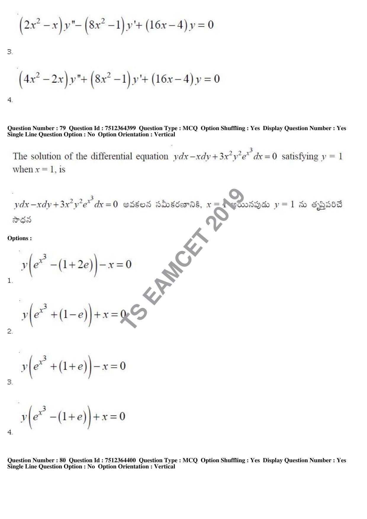 TS EAMCET 2019 Engineering Question Paper with Key (3 May 2019 Afternoon) - Page 55