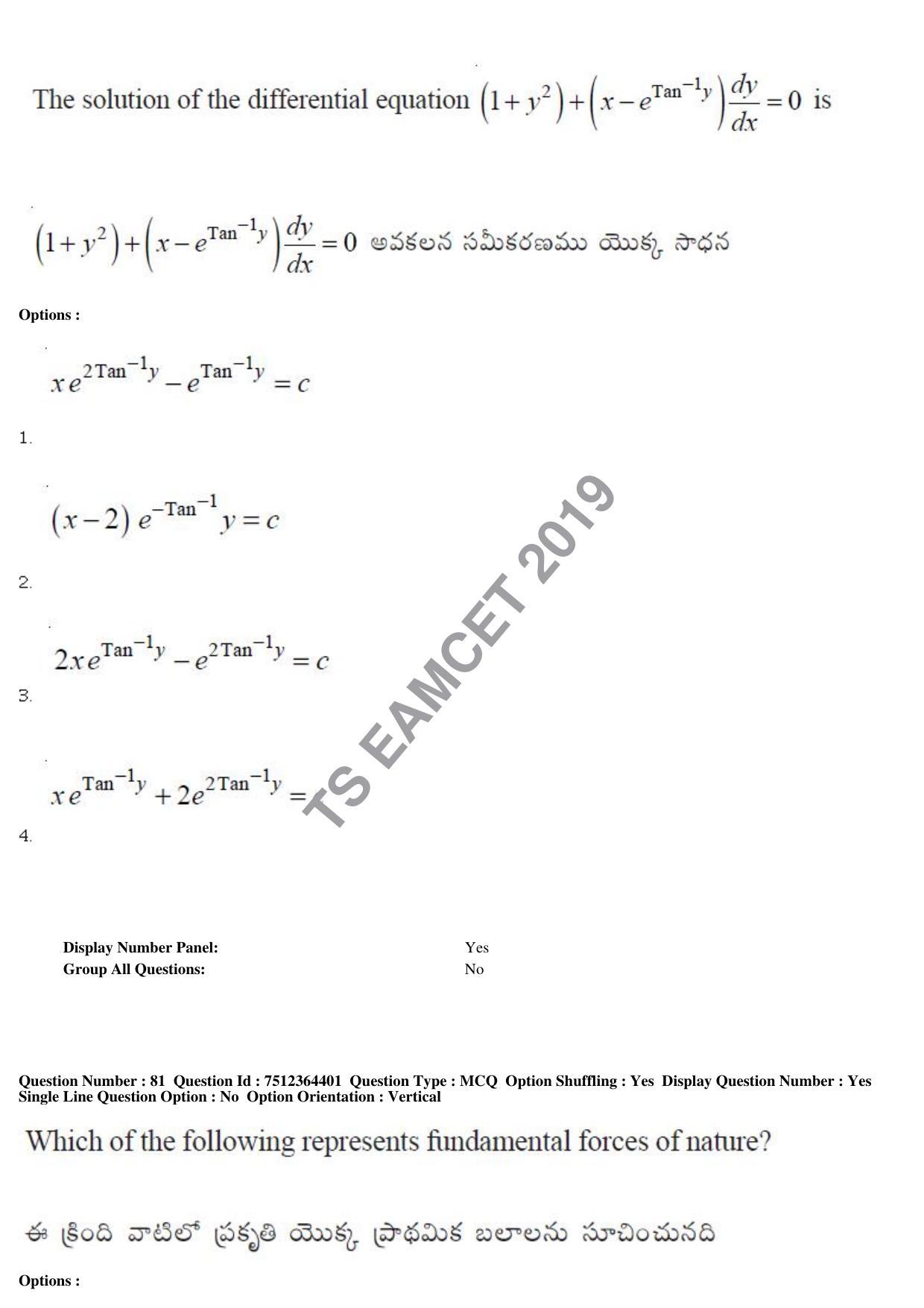 TS EAMCET 2019 Engineering Question Paper with Key (3 May 2019 Afternoon) - Page 56