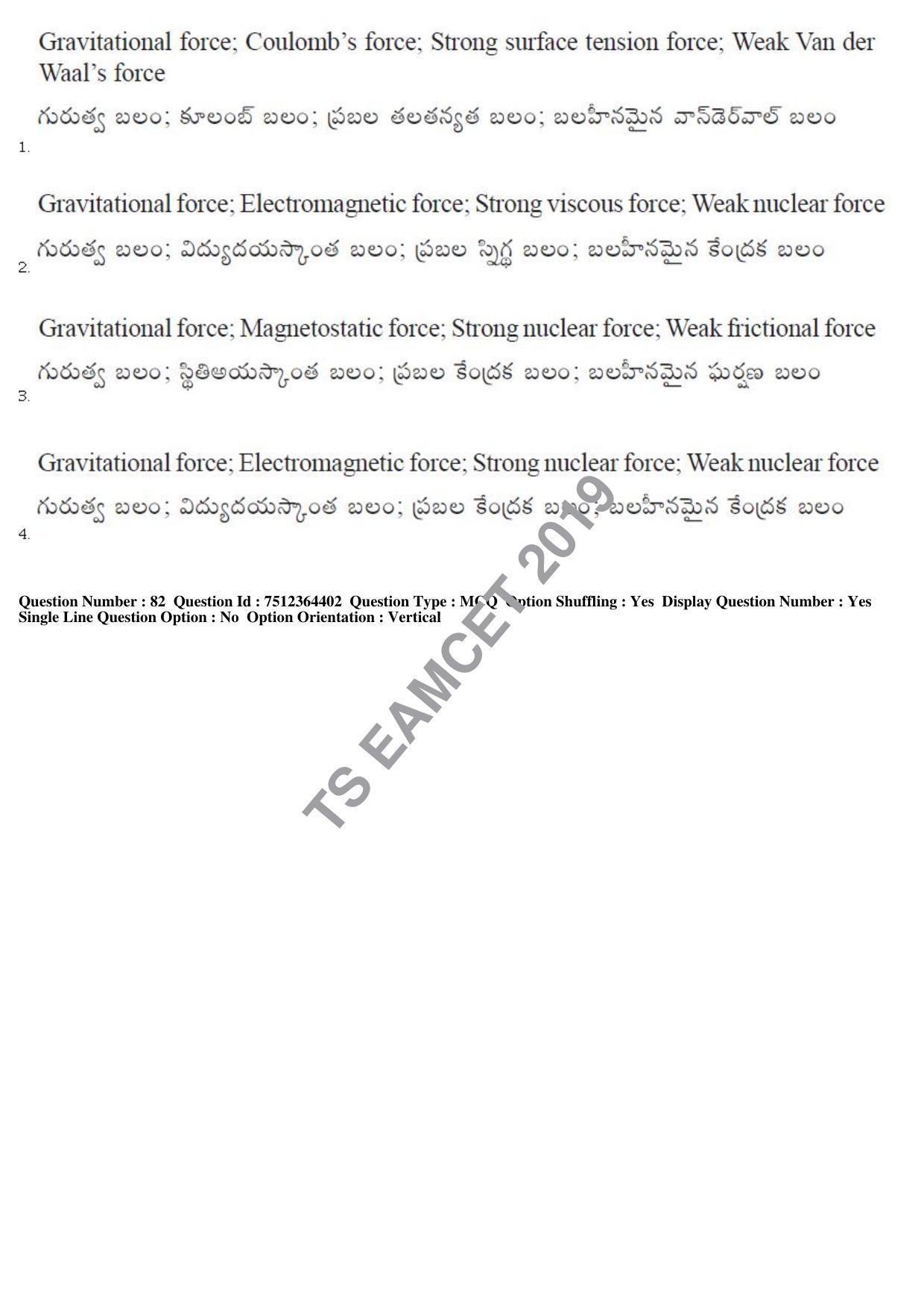 TS EAMCET 2019 Engineering Question Paper with Key (3 May 2019 Afternoon) - Page 57