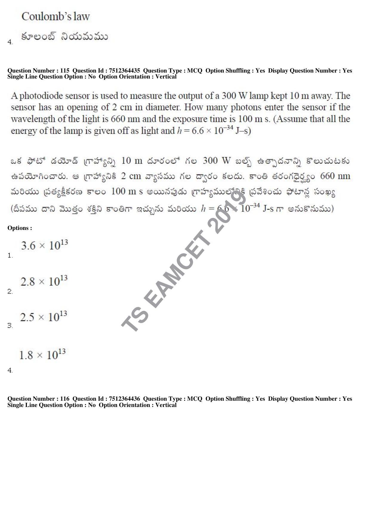 TS EAMCET 2019 Engineering Question Paper with Key (3 May 2019 Afternoon) - Page 83