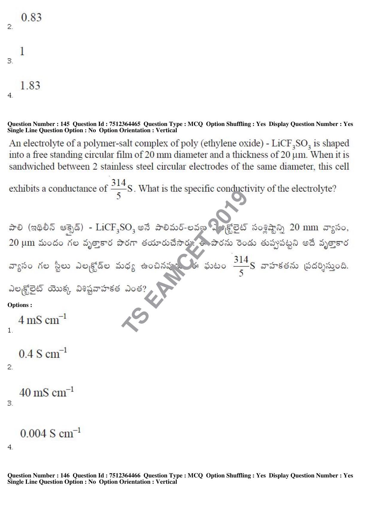 TS EAMCET 2019 Engineering Question Paper with Key (3 May 2019 Afternoon) - Page 105