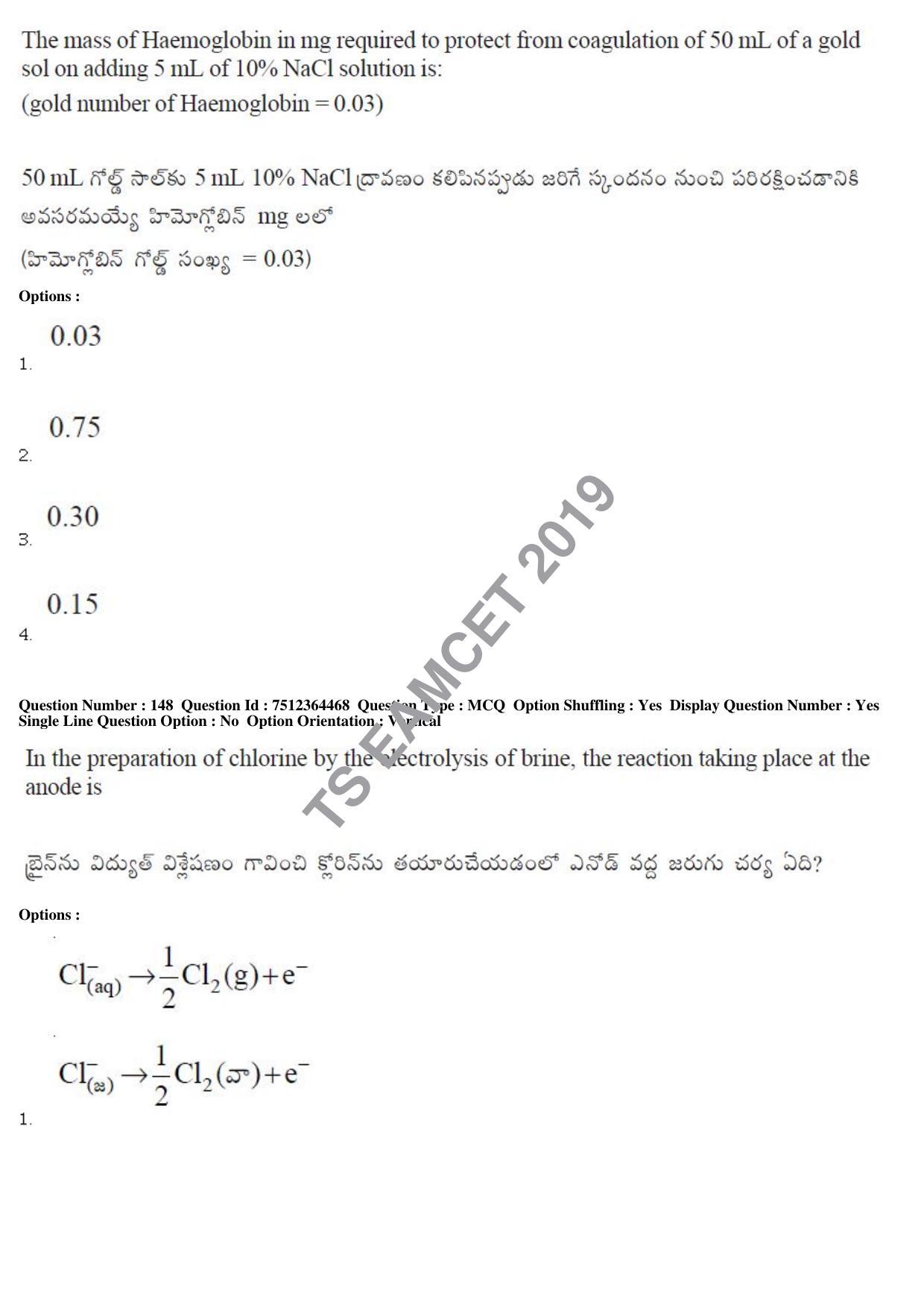 TS EAMCET 2019 Engineering Question Paper with Key (3 May 2019 Afternoon) - Page 107