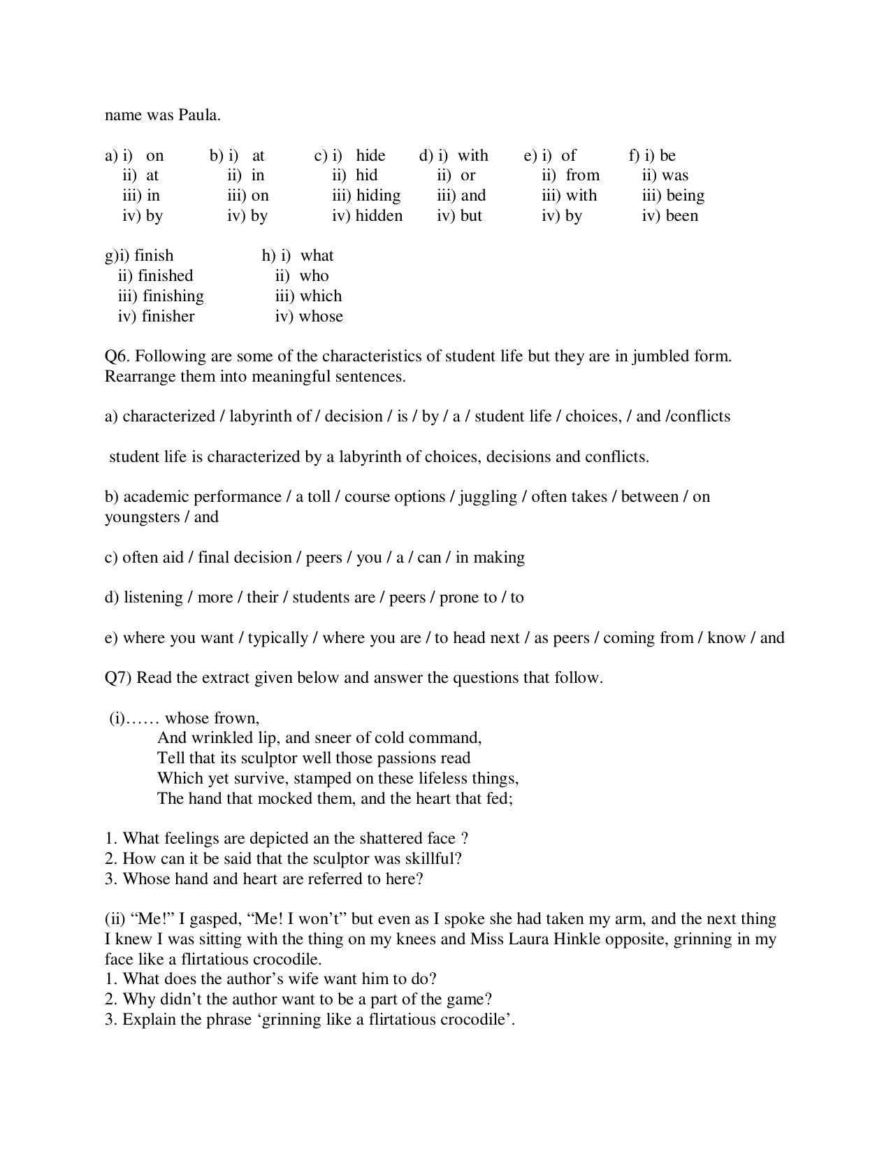 CBSE Worksheets for Class 10 English Assignment 20 - Page 3