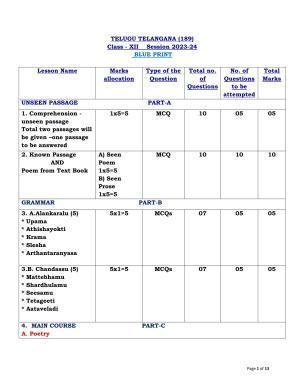 CBSE Class 12 Telugu (Telangana) Sample Paper 2024