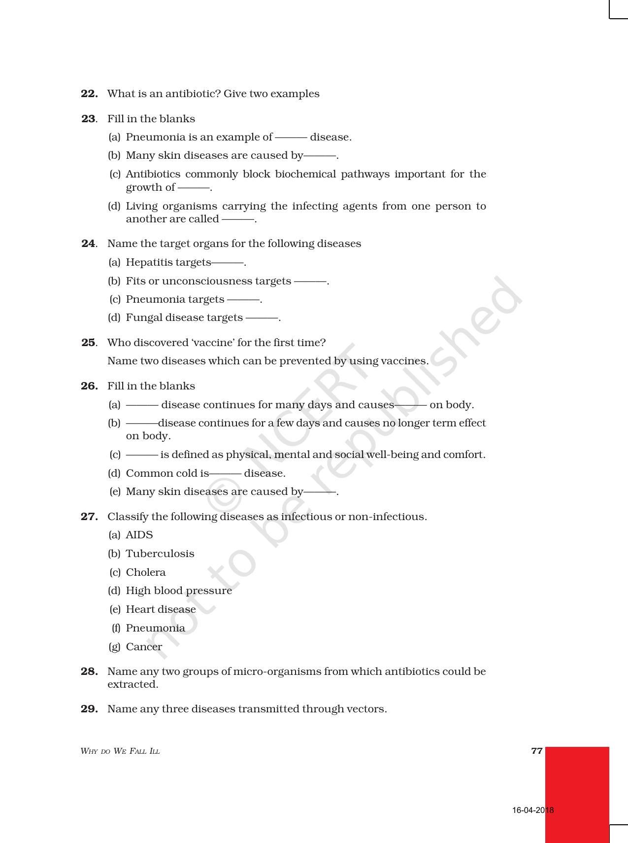 NCERT Exemplar Book for Class 9 Science: Chapter 13 Why Do We Fall ill? - Page 4