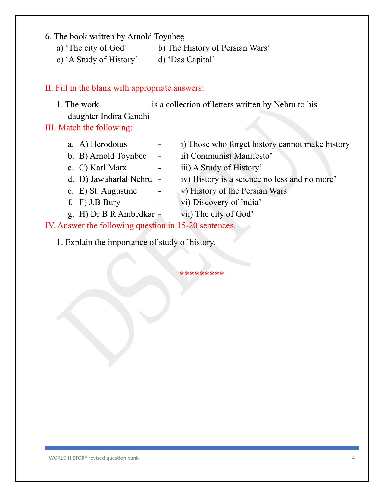 Karnataka 1st PUC Question Bank 2025 - History English - Page 4