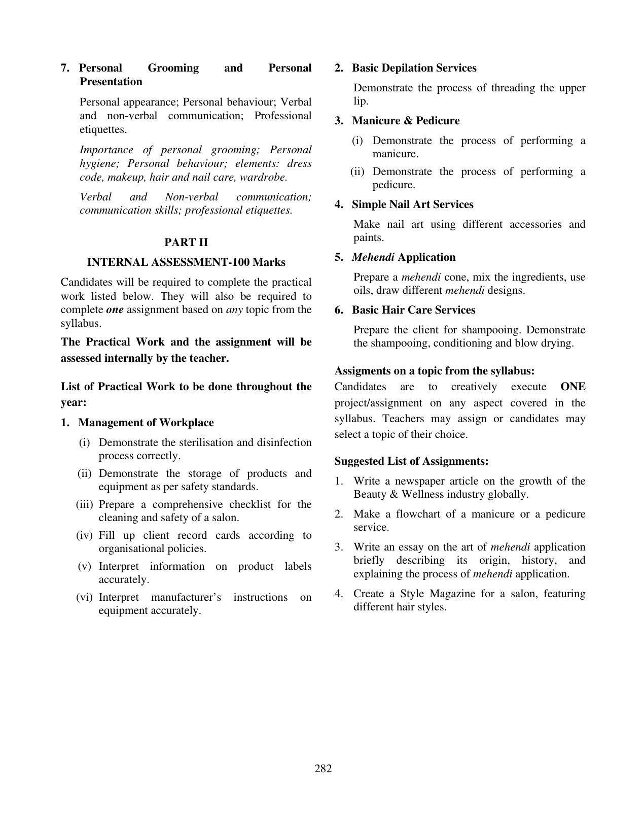 ICSE Beauty and Wellness (Skin and Beauty) Syllabus - Page 3