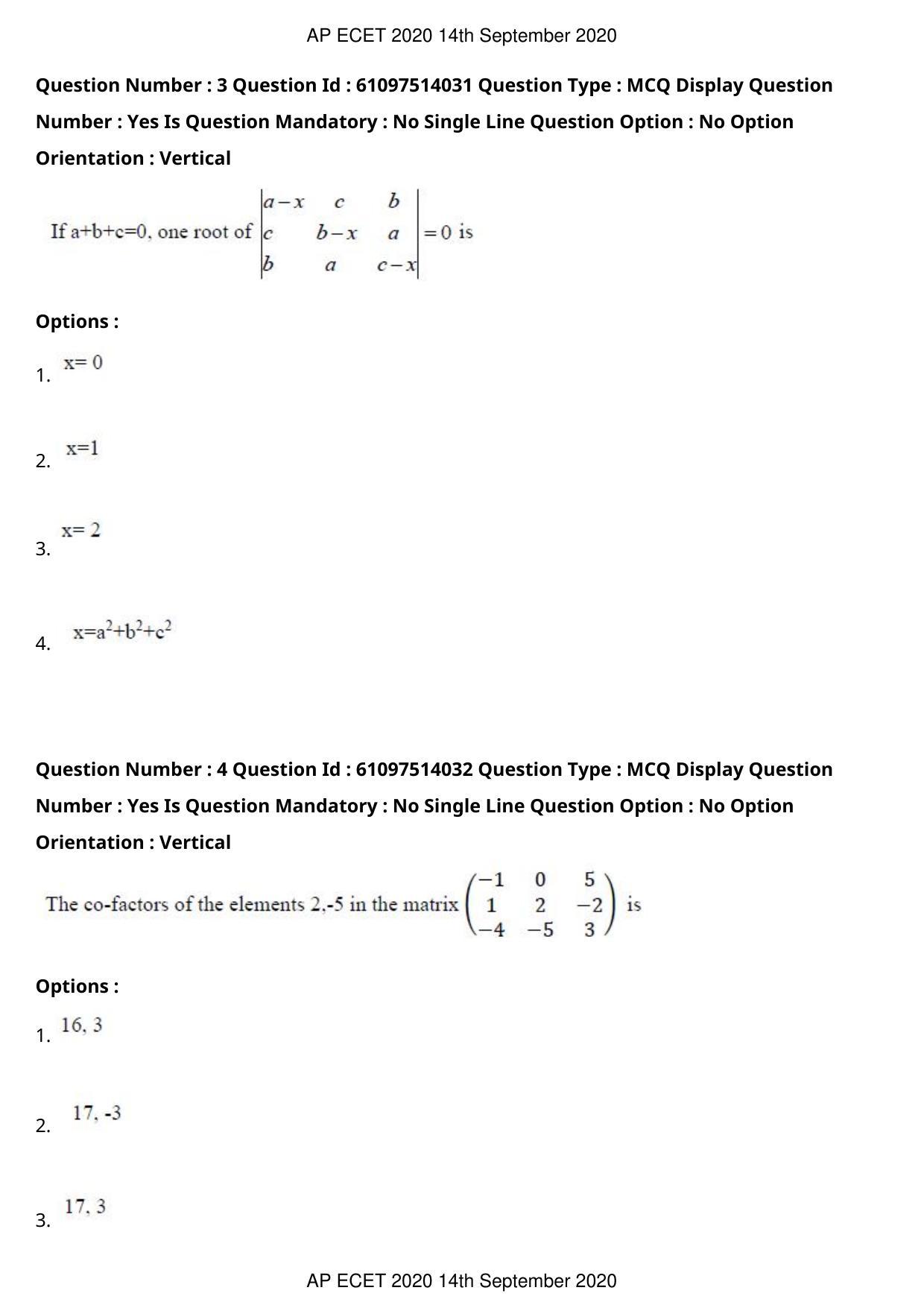 AP ECET 2020 - Electronics and Communication (Preview) Question Paper With Preliminary Keys - Page 3