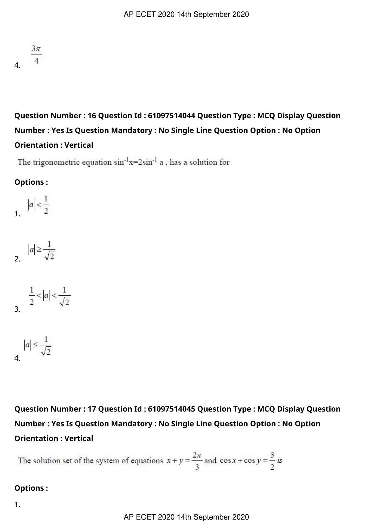 AP ECET 2020 - Electronics and Communication (Preview) Question Paper With Preliminary Keys - Page 10