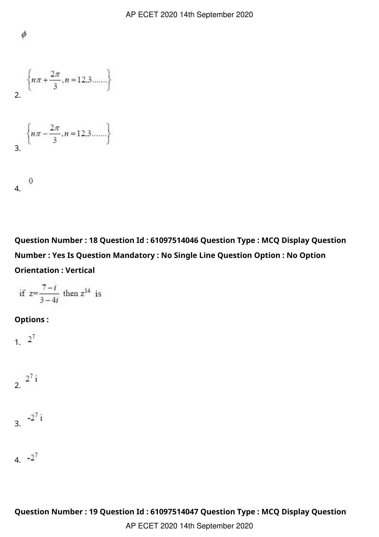 AP ECET 2020 - Electronics and Communication (Preview) Question Paper With Preliminary Keys - Page 11