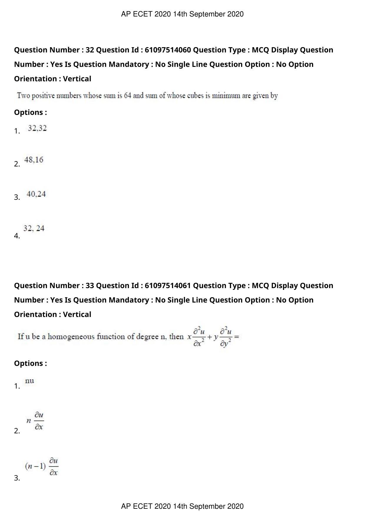 AP ECET 2020 - Electronics and Communication (Preview) Question Paper With Preliminary Keys - Page 19