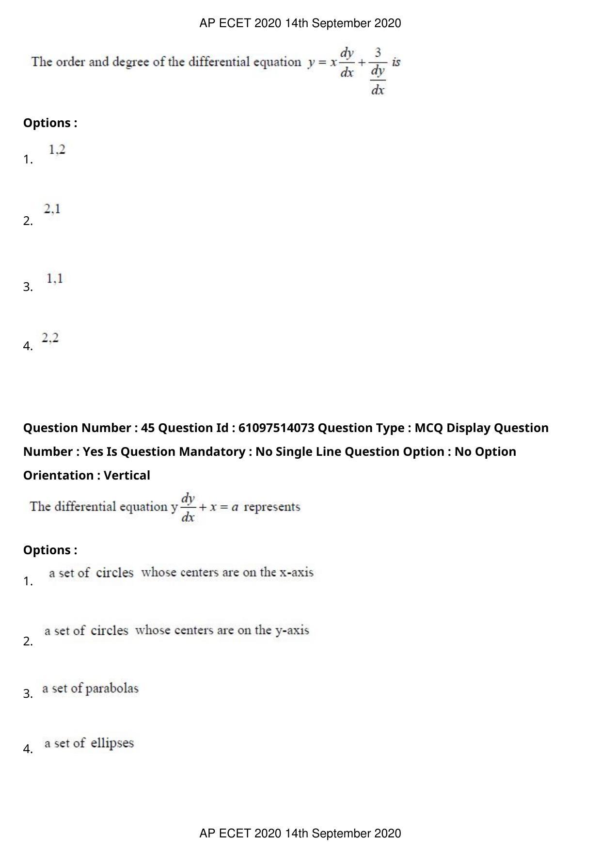 AP ECET 2020 - Electronics and Communication (Preview) Question Paper With Preliminary Keys - Page 26