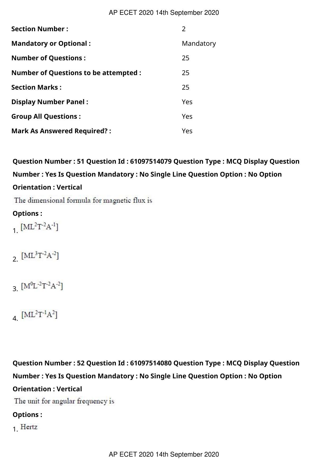 AP ECET 2020 - Electronics and Communication (Preview) Question Paper With Preliminary Keys - Page 30