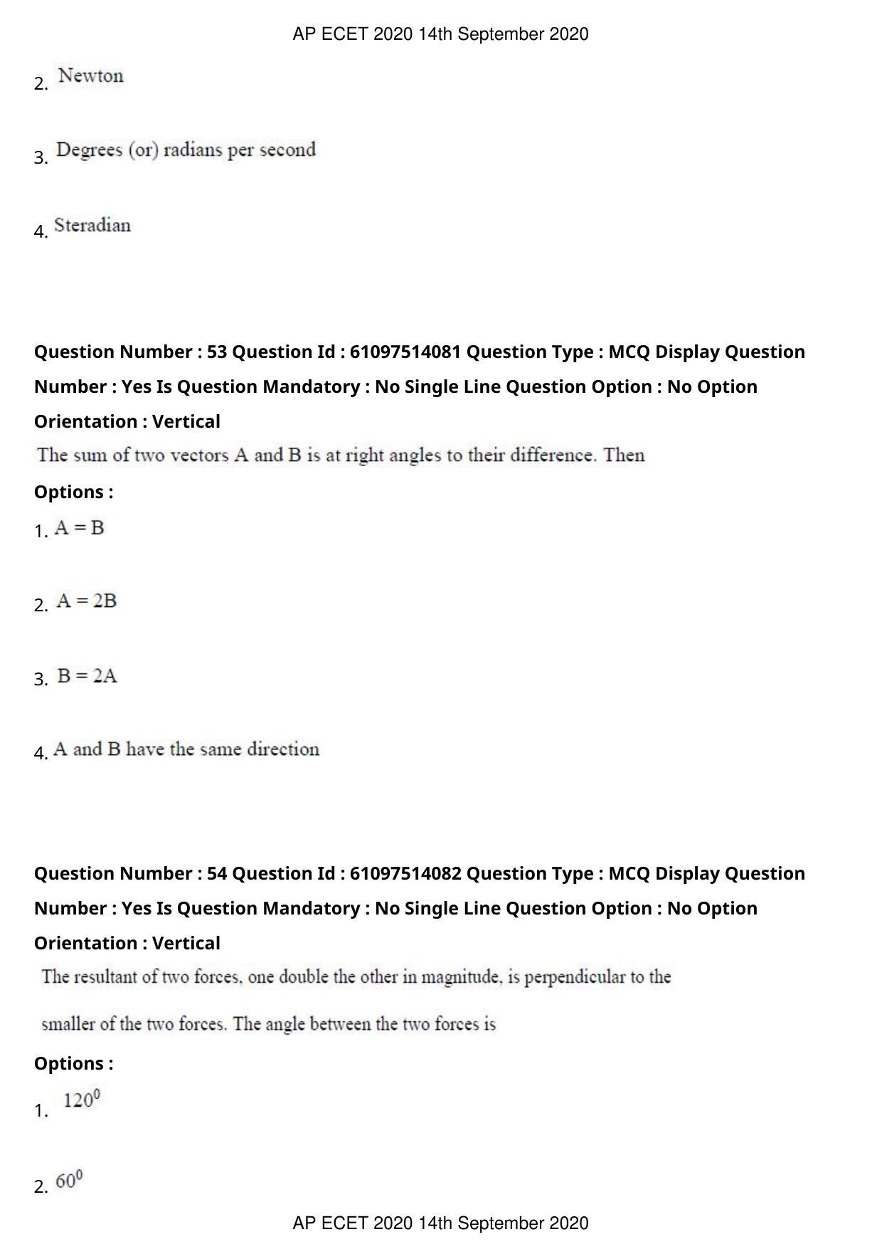 AP ECET 2020 - Electronics and Communication (Preview) Question Paper With Preliminary Keys - Page 31