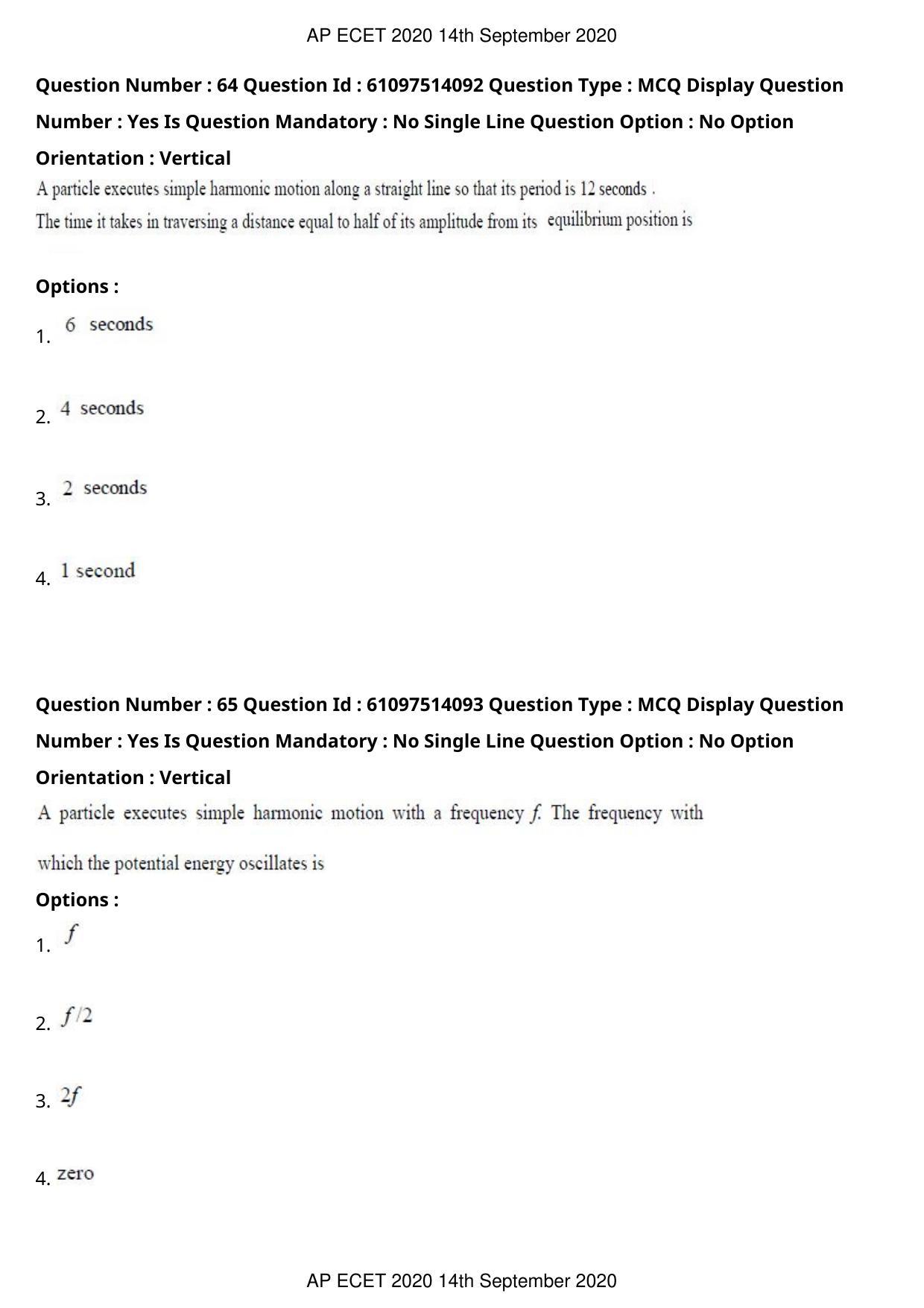 AP ECET 2020 - Electronics and Communication (Preview) Question Paper With Preliminary Keys - Page 37