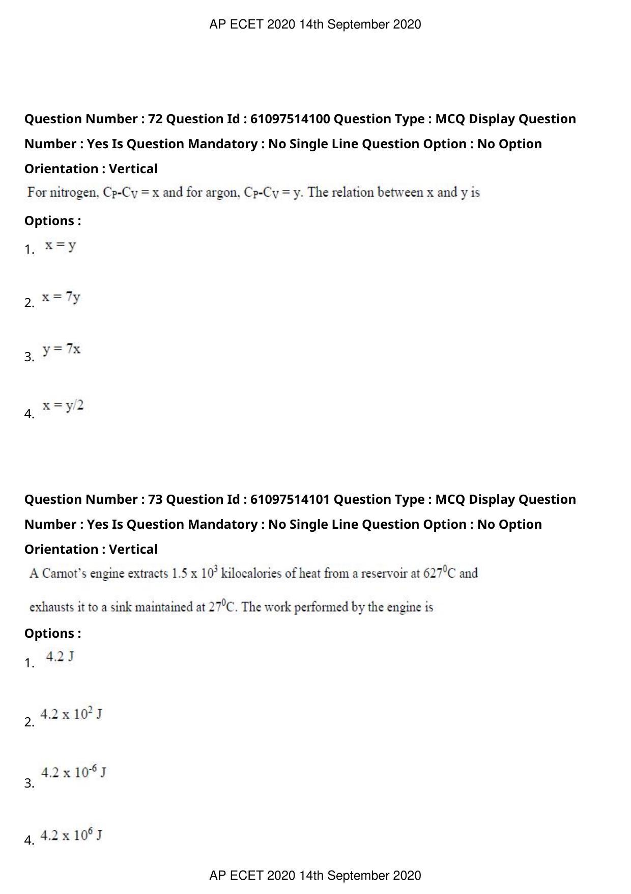 AP ECET 2020 - Electronics and Communication (Preview) Question Paper With Preliminary Keys - Page 41