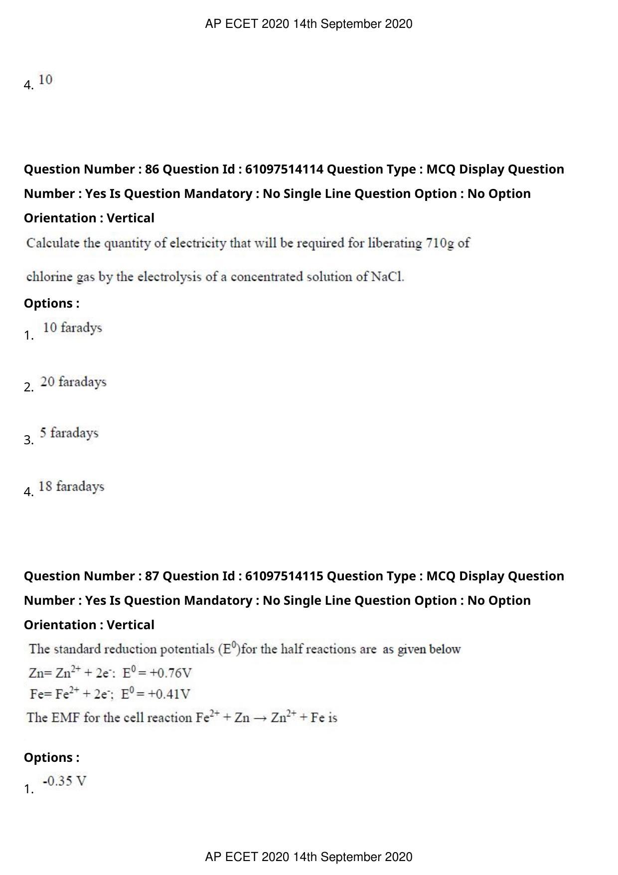AP ECET 2020 - Electronics and Communication (Preview) Question Paper With Preliminary Keys - Page 48