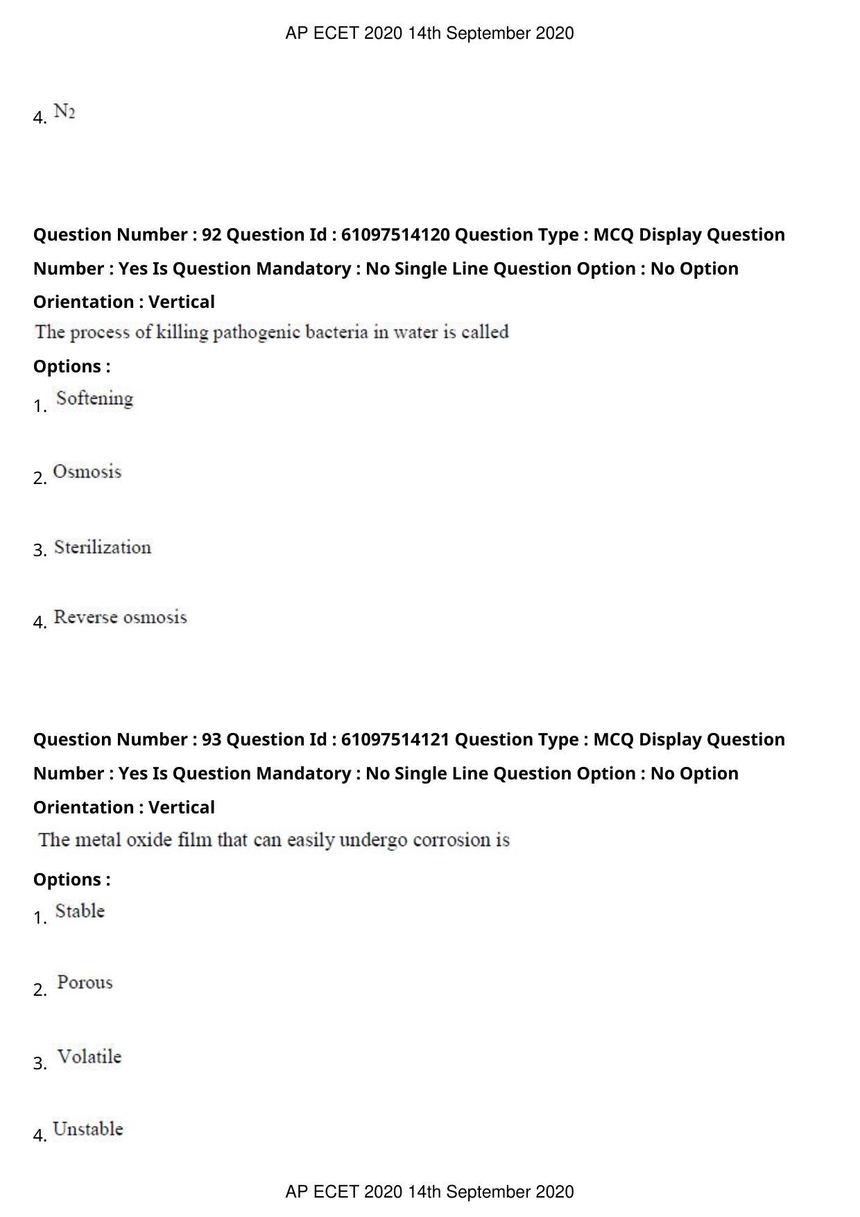 AP ECET 2020 - Electronics and Communication (Preview) Question Paper With Preliminary Keys - Page 51