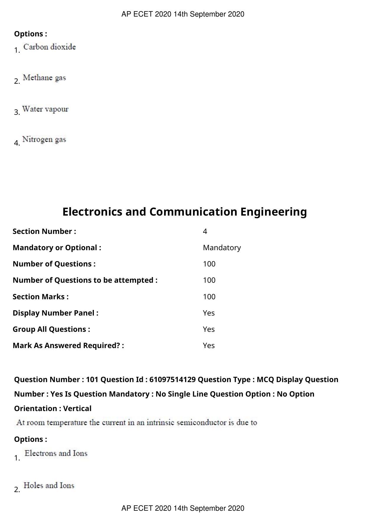 AP ECET 2020 - Electronics and Communication (Preview) Question Paper With Preliminary Keys - Page 55