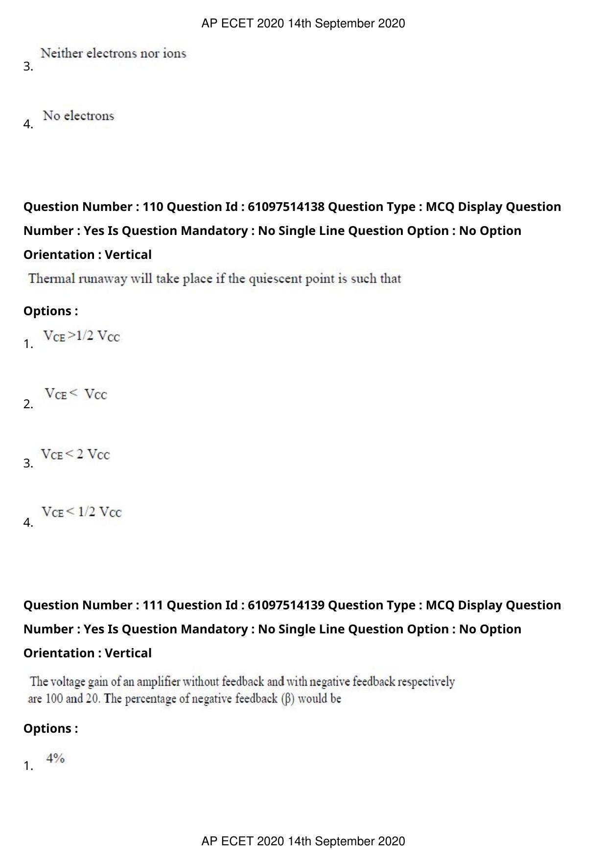AP ECET 2020 - Electronics and Communication (Preview) Question Paper With Preliminary Keys - Page 60
